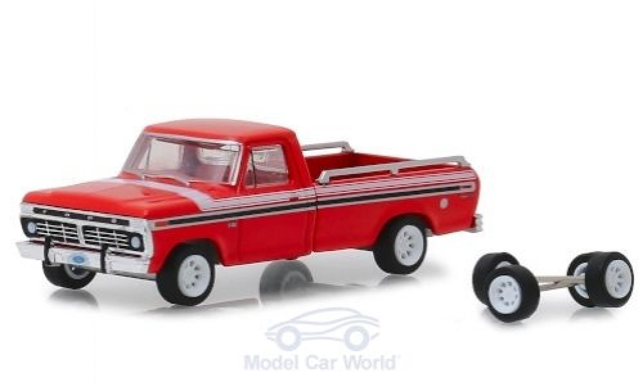 Ford F-1 1/64 Greenlight 00 Explorer rood/wit 1975 mit Ersatzr&auml;der modelauto