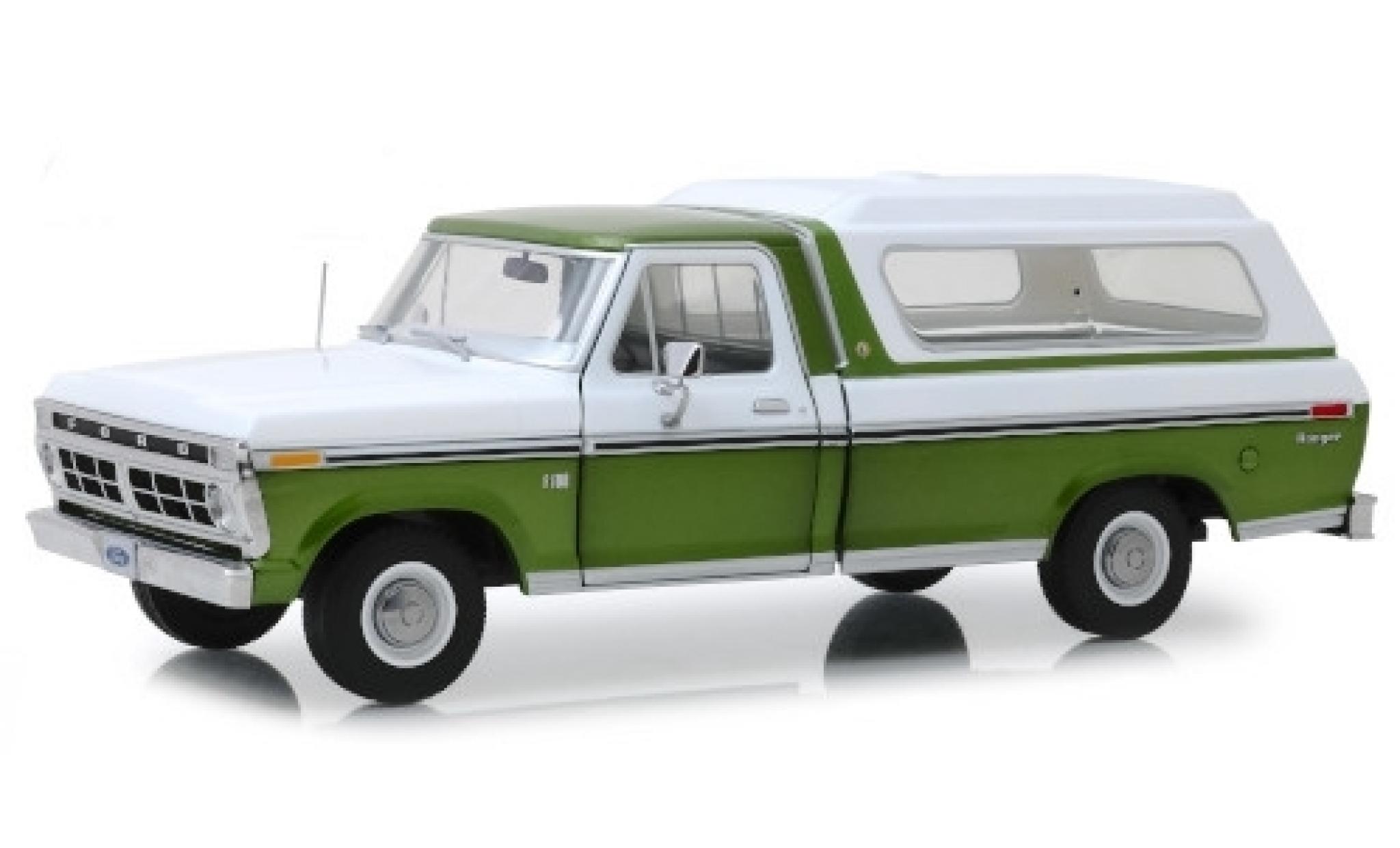 Ford F-1 1/18 Greenlight 00 metallic groen/wit 1976 avec d&eacute;tachable Ladeabdeckung modelauto