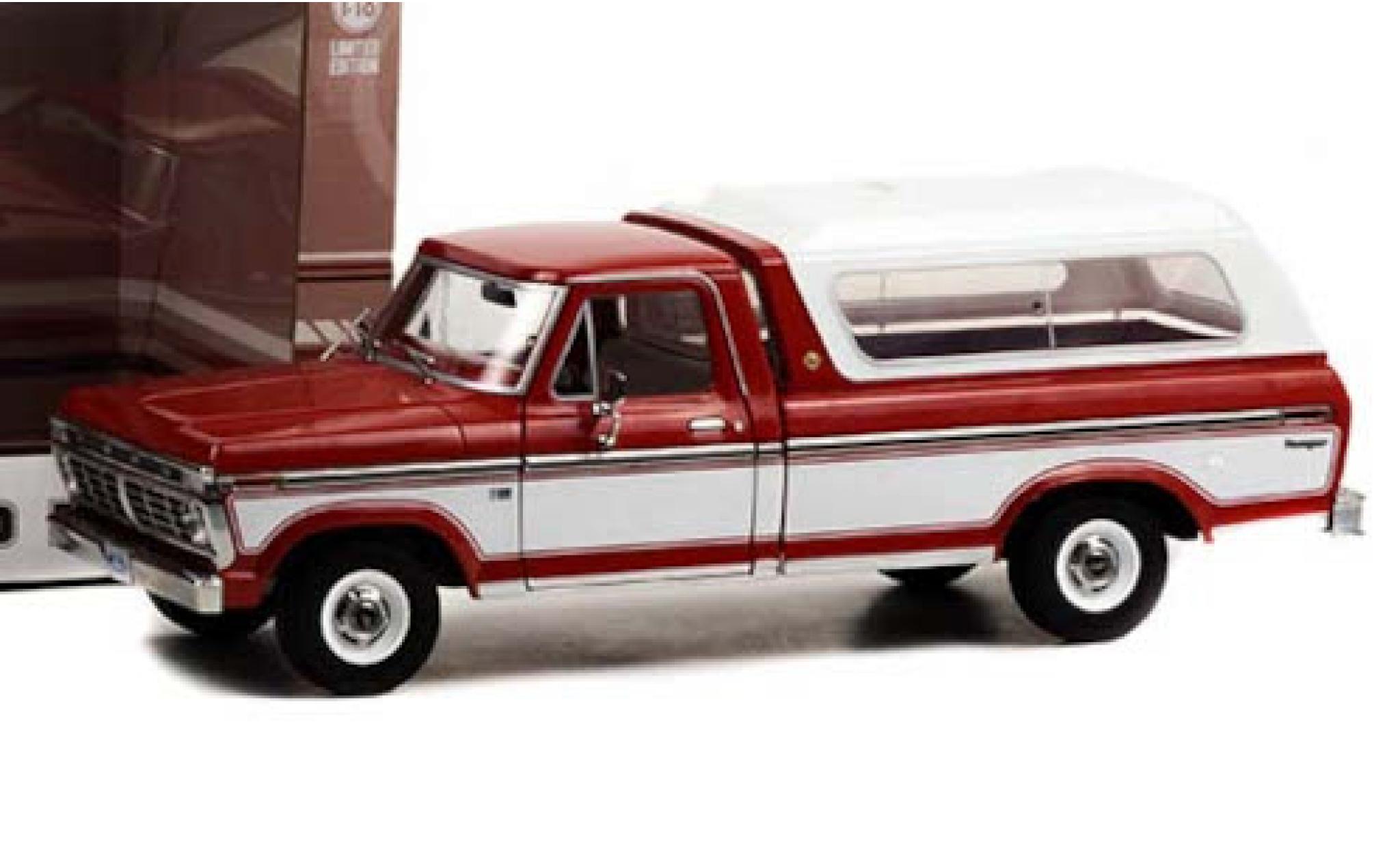 Ford F-1 1/18 Greenlight 00 Pick Up rood/wit 1975 mit abnehmbarem HardTop modelauto
