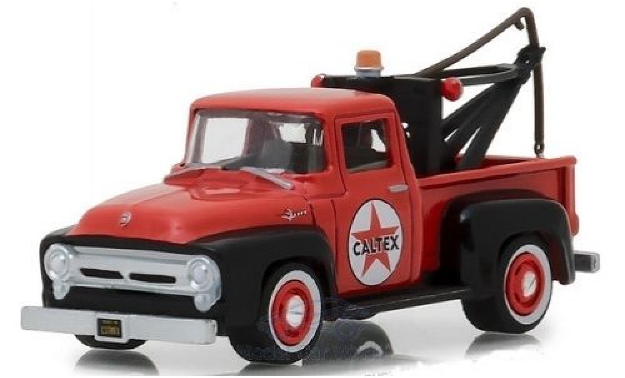 Ford F-1 1/64 Greenlight 00 rood Caltex 1956 mit Abschlepphaken modelauto