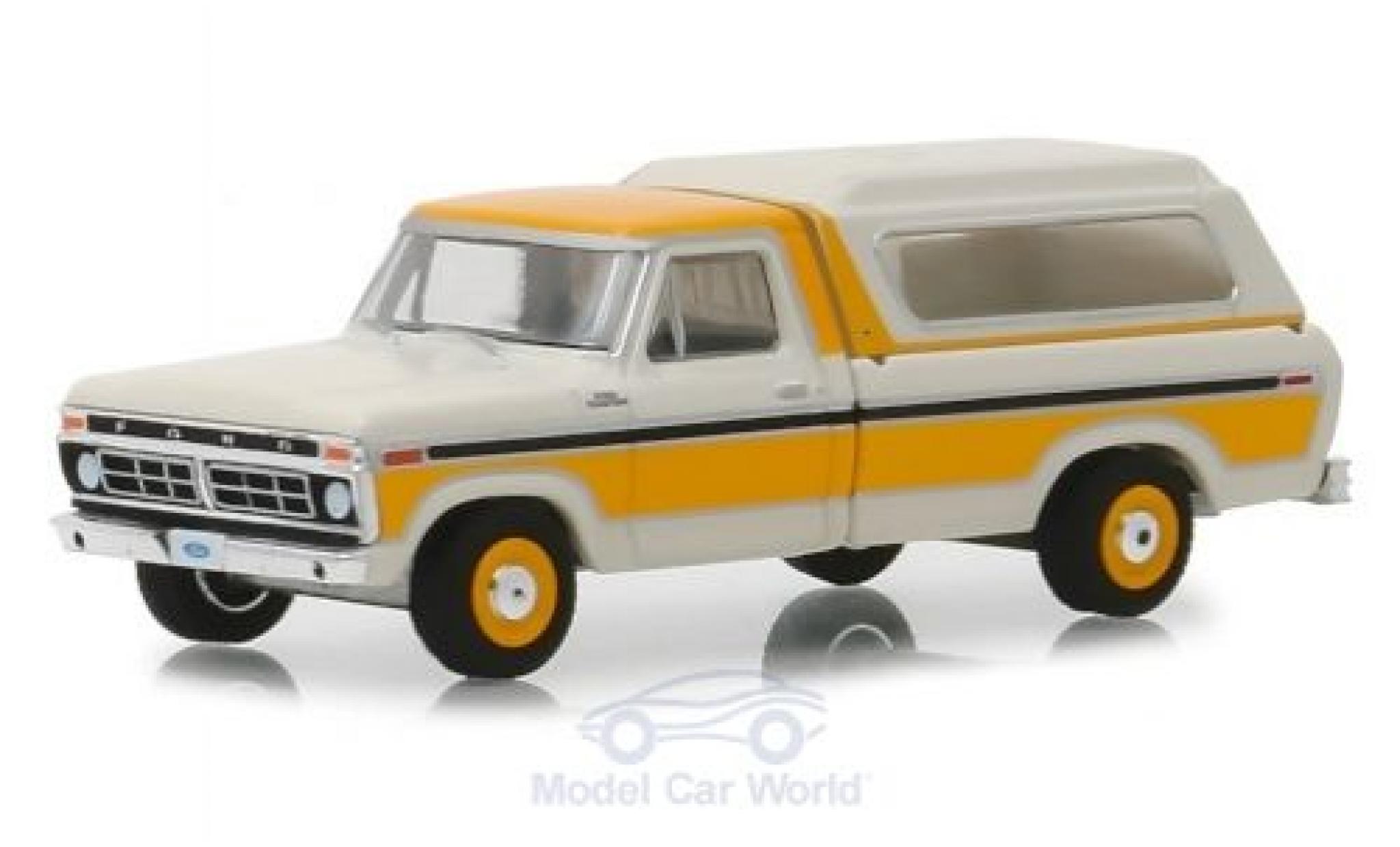 Ford F-1 1/64 Greenlight 00 wit/oranje 1977 modelauto