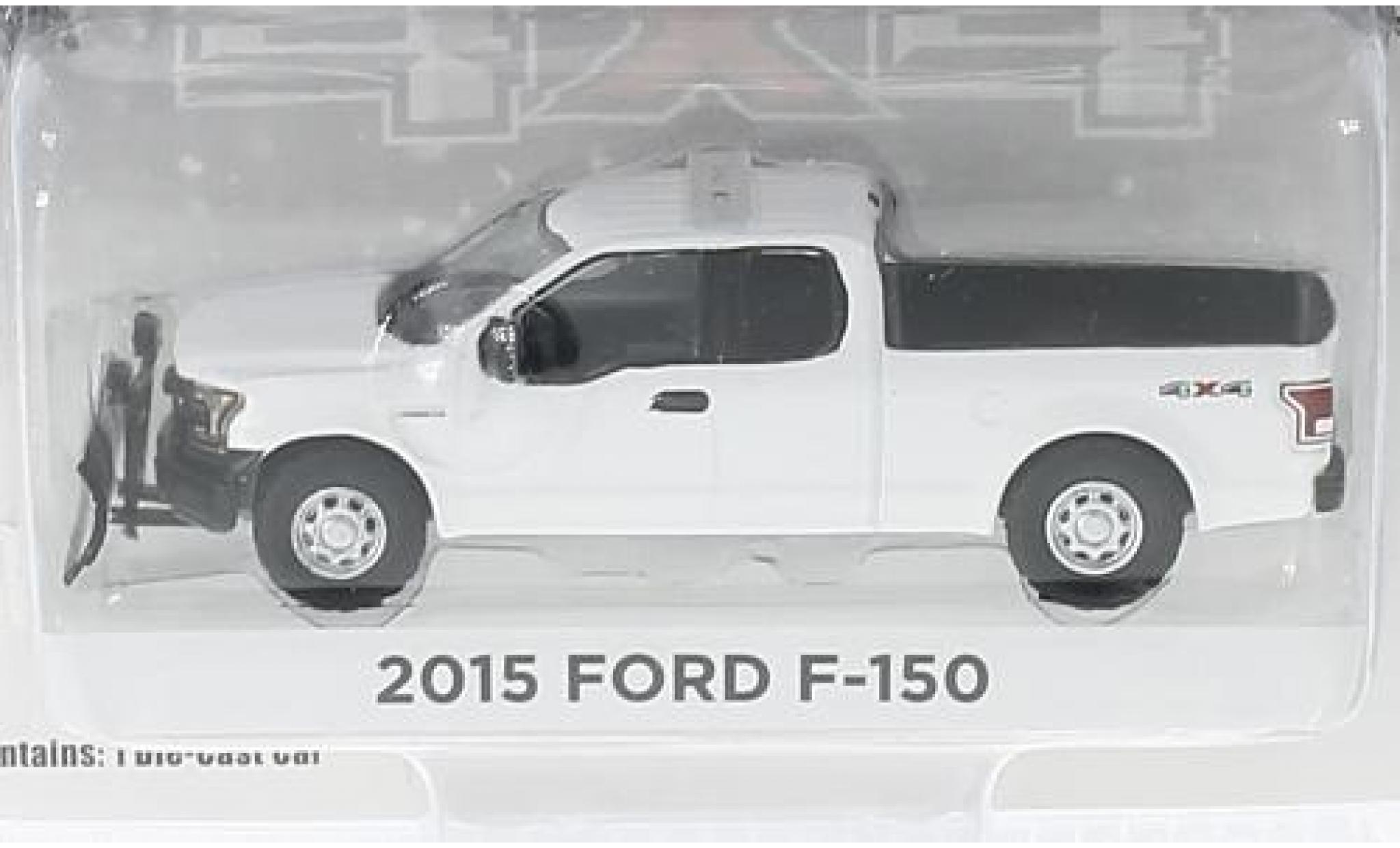 Ford F-1 1/64 Greenlight 50 wit 2015 avec Chasse-neige modelauto