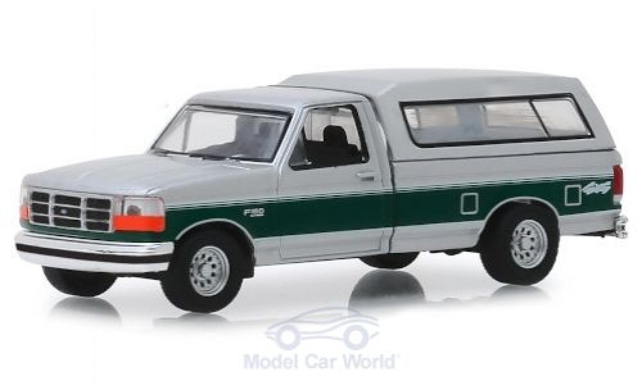 Ford F-1 1/64 Greenlight 50 XLT grijs/groen 1996 modelauto