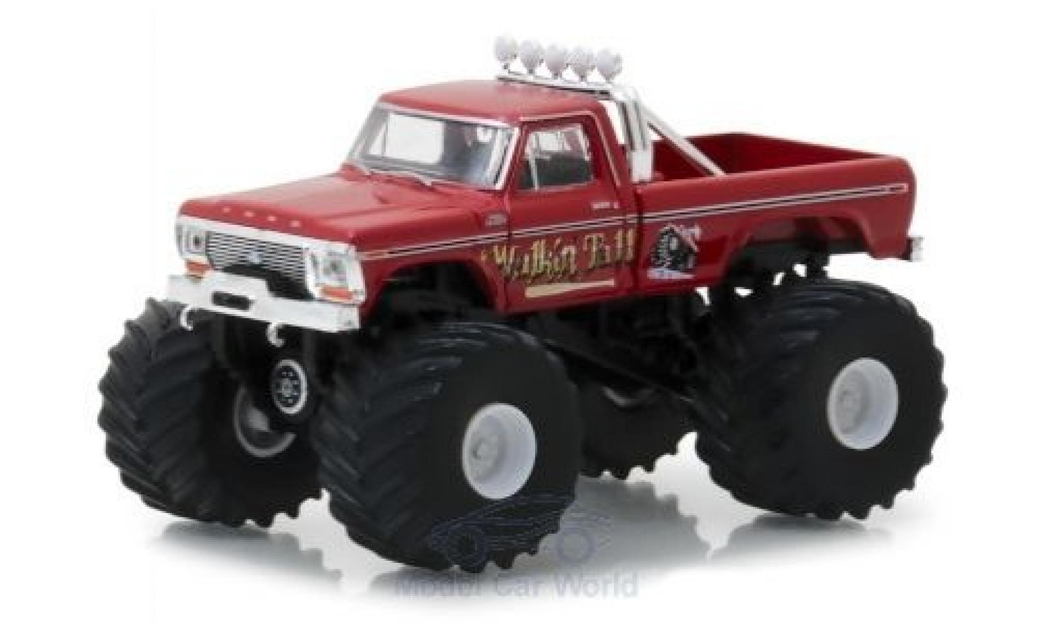Ford F-250 1/64 Greenlight Monster Truck rood Walkin Tall 1979 modelauto