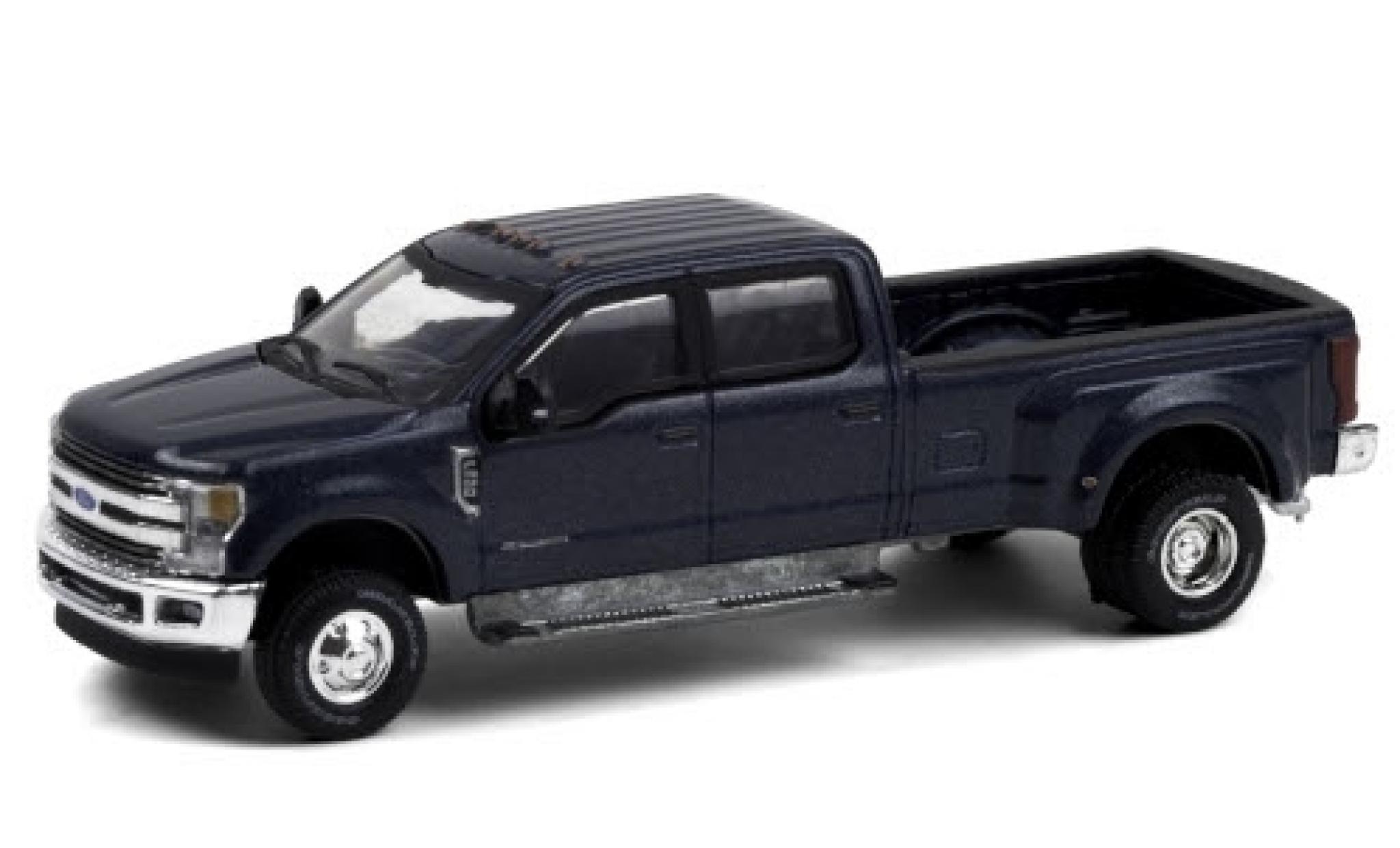 Ford F-350 1/64 Greenlight Lariat metallic blauw 2019 modelauto