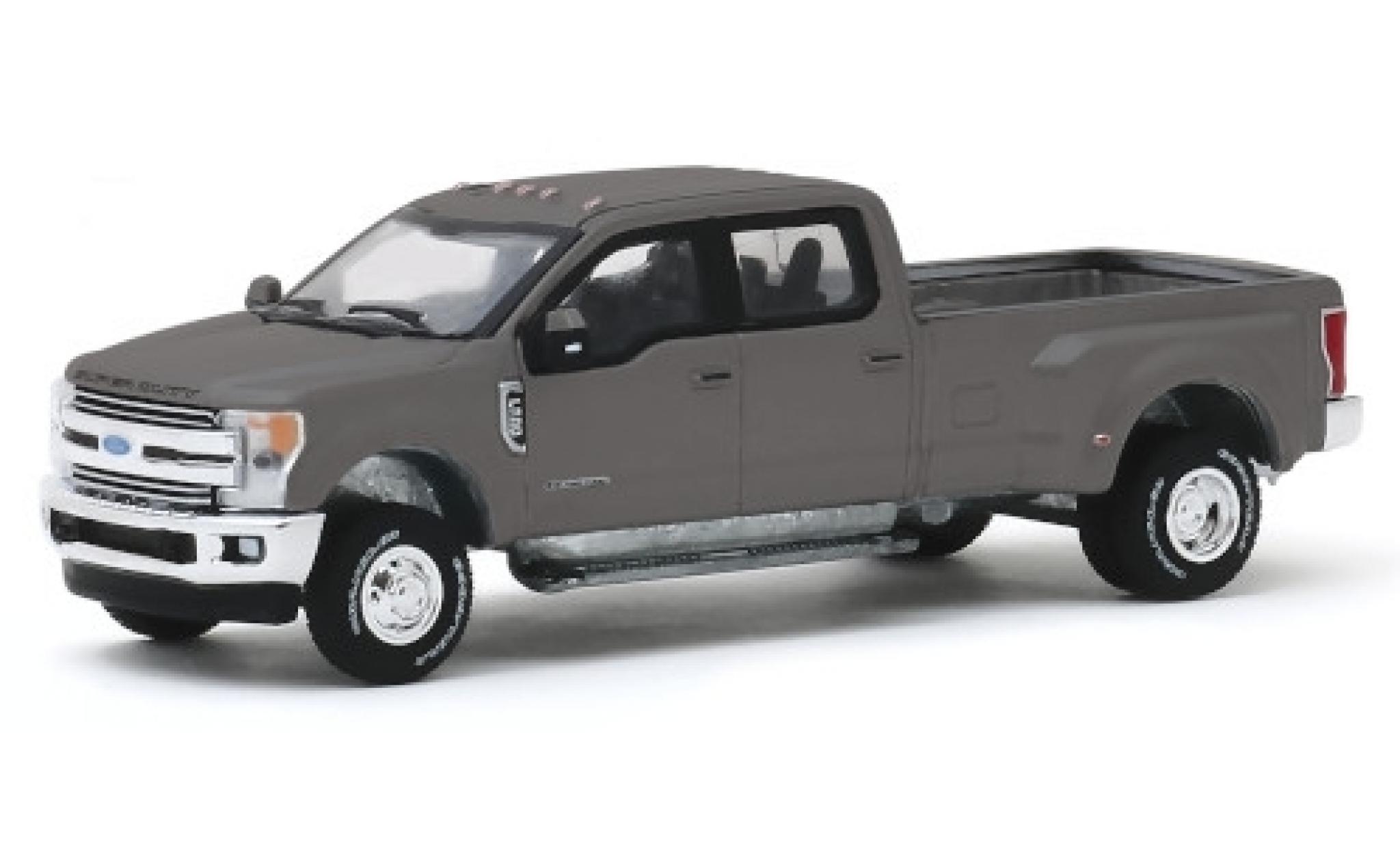 Ford F-350 1/64 Greenlight Lariat metallic grijs 2019 modelauto