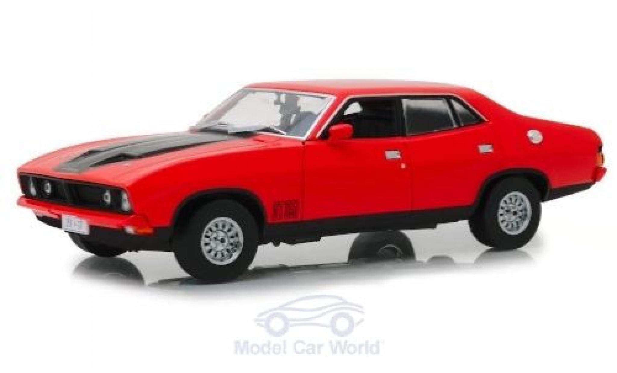 Ford Falcon 1/18 Greenlight XB GT 351 4-Door Saloon rood/matt-zwart RHD 1974 modelauto