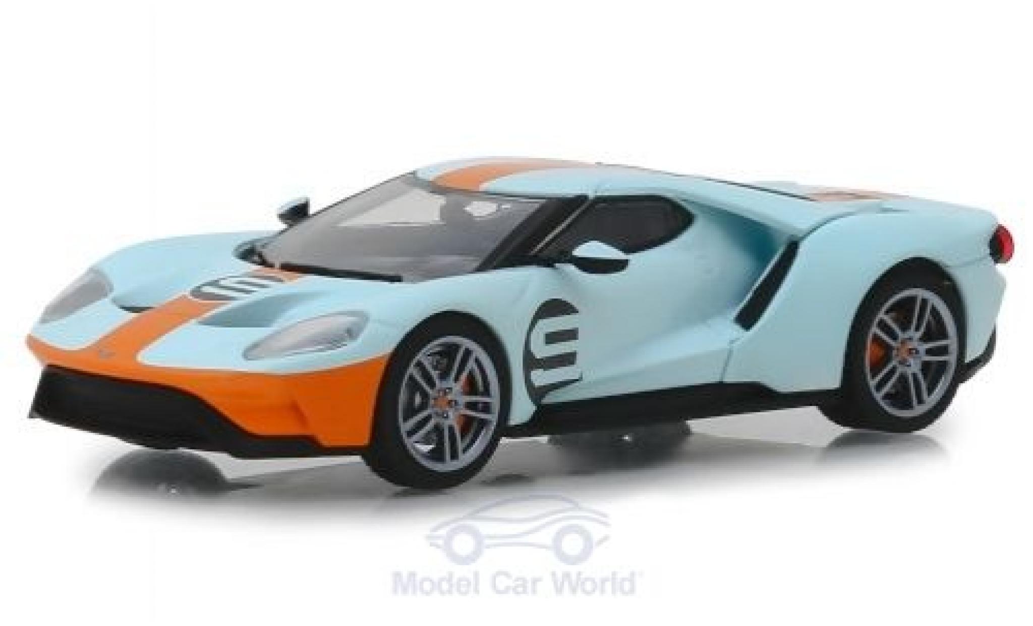 Ford GT 1/43 Greenlight Heritage Edition blauw/oranje 2019 No.9 modelauto
