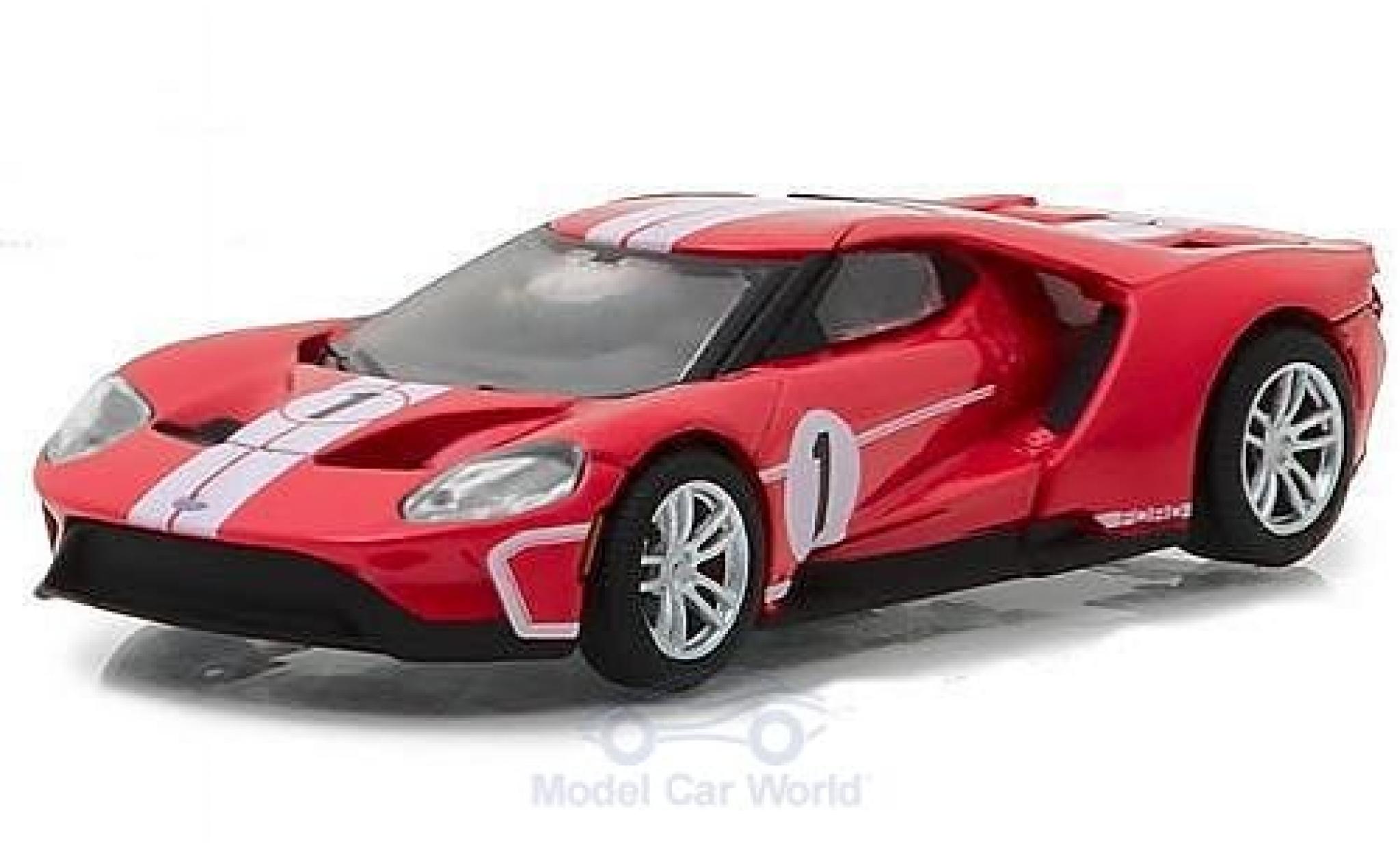 Ford GT 1/64 Greenlight rood 2017 1967 #1 40 Mk IV Tribute modelauto