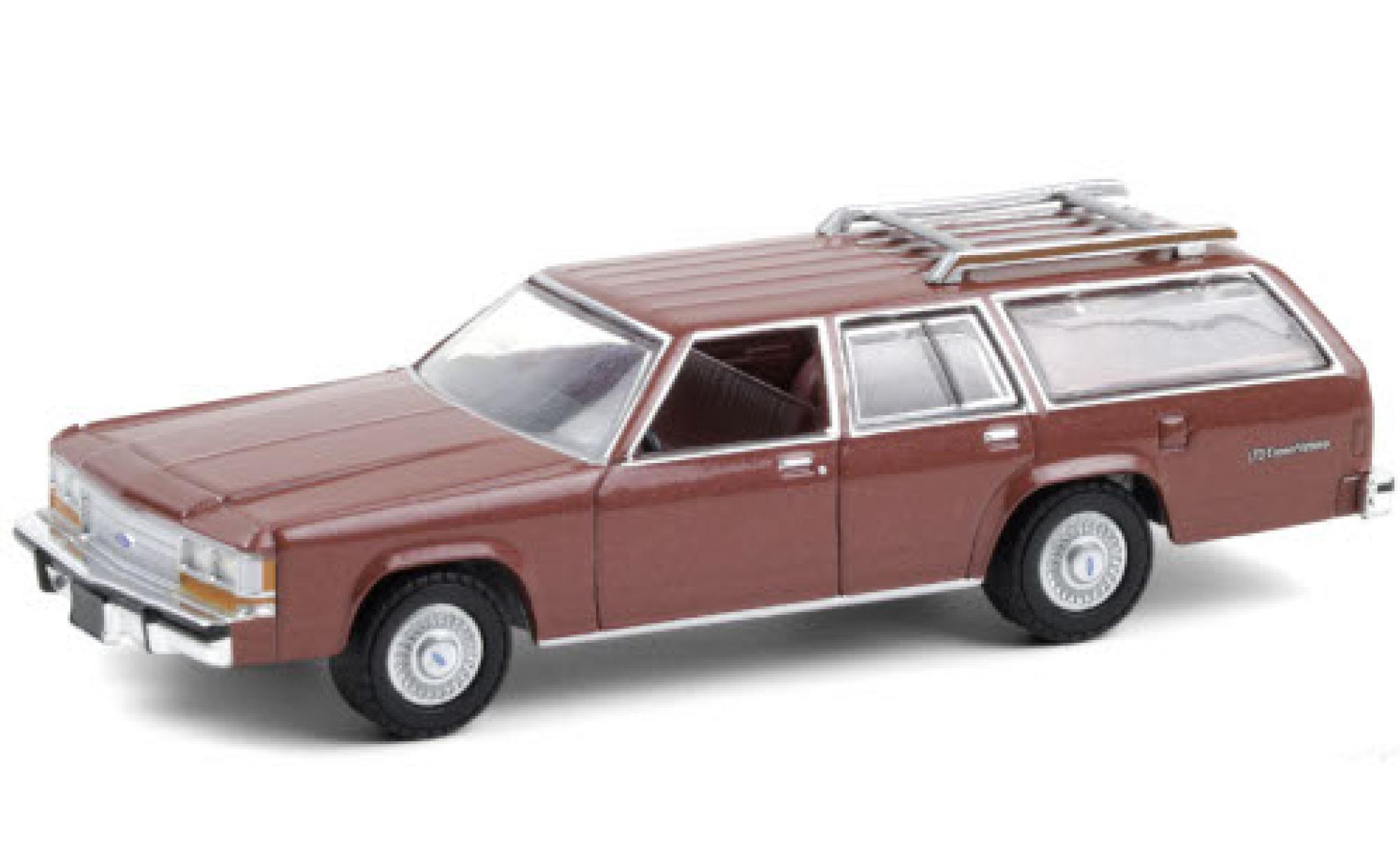 Ford LTD 1/64 Greenlight Crown Victoria Wagon metallic rood 1989 modelauto