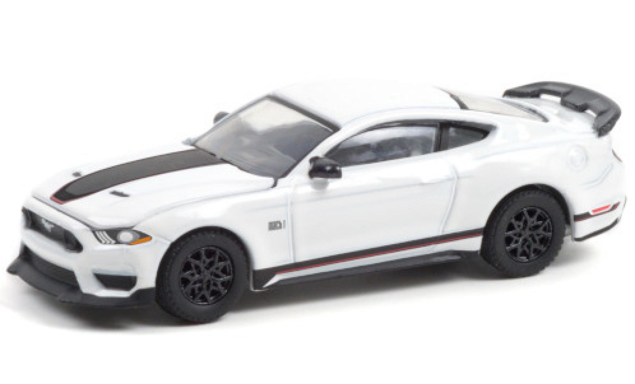 Ford Mustang 1/64 Greenlight Mach 1 wit/Dekor 2021 No.145 modelauto