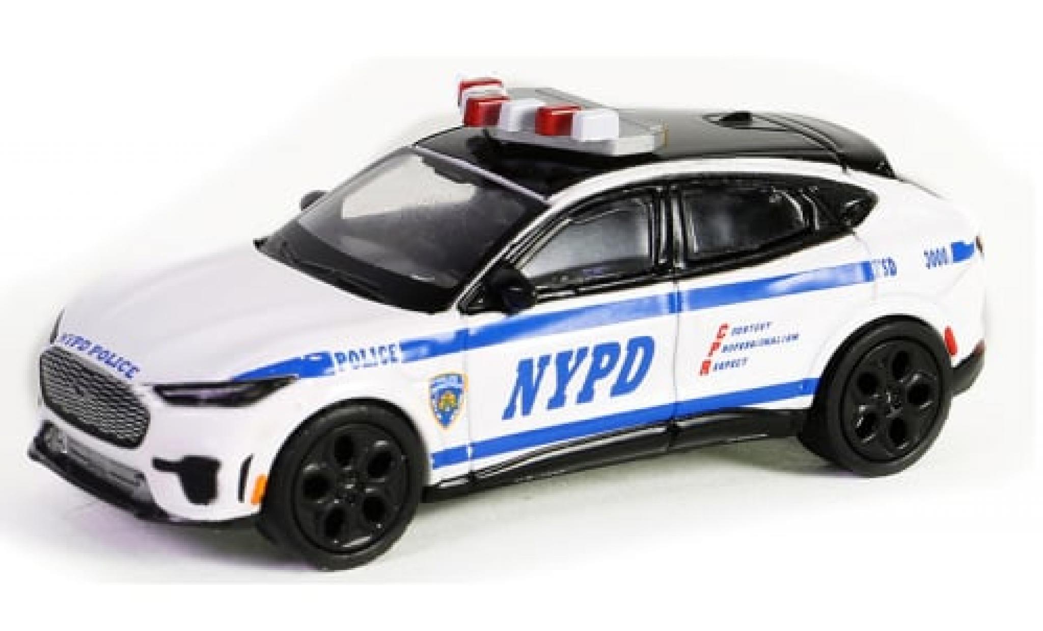 Ford Mustang 1/64 Greenlight Mach-E GT New York City Politie Department 2022 1:64 modelauto