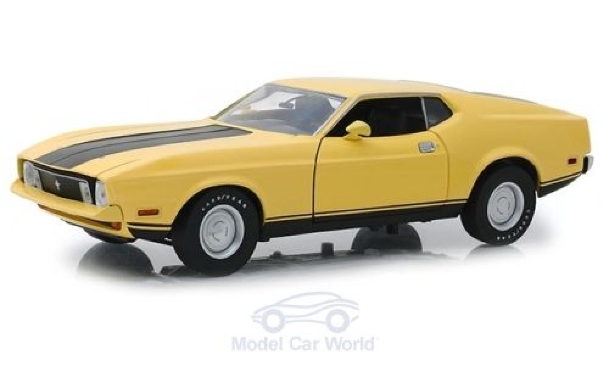 Ford Mustang 1/18 Greenlight Mach1 Eleanor geel/zwart Gone in 60 Seconds 1973 modelauto
