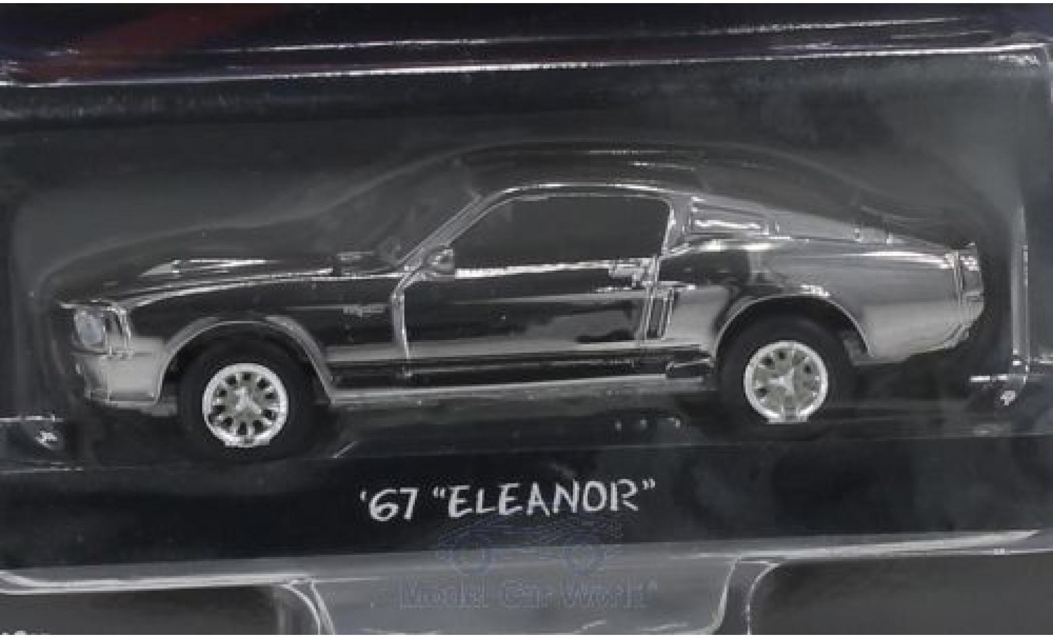 Ford Mustang 1/64 Greenlight Shelby GT500 chrom/zwart Gone in 60 Seconds 1967 Eleanor modelauto