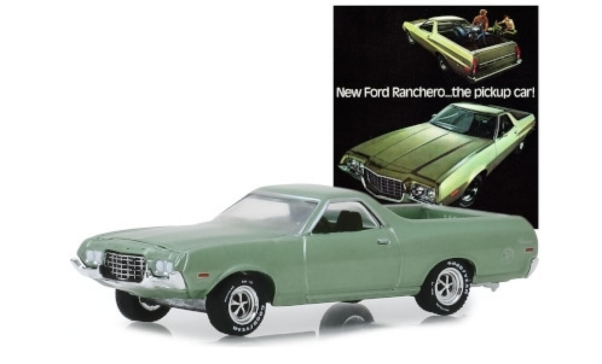 Ford Ranchero 1/64 Greenlight metallic groen 1972 modelauto