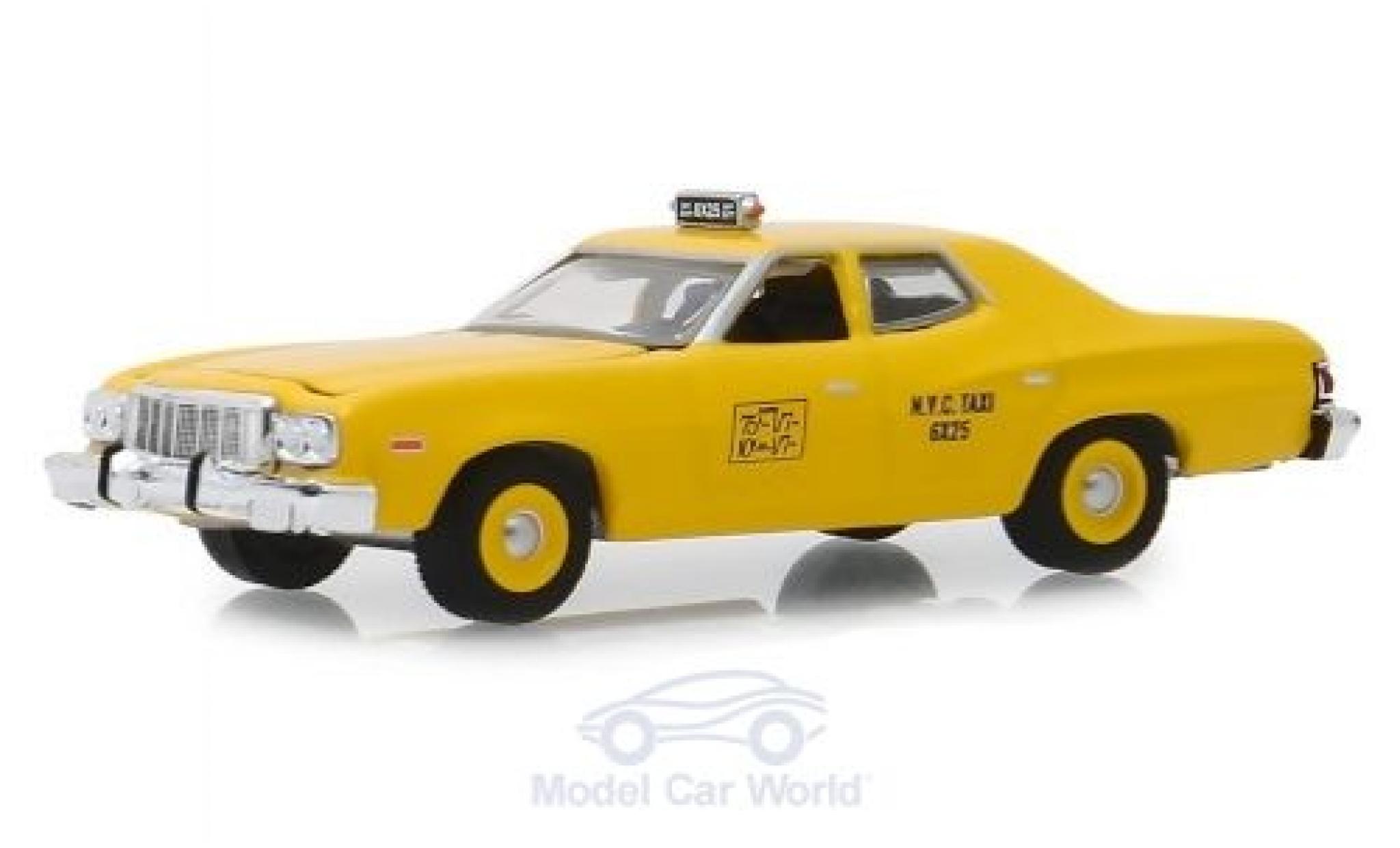 Ford Torino 1/64 Greenlight geel NYC Taxi 1975 modelauto
