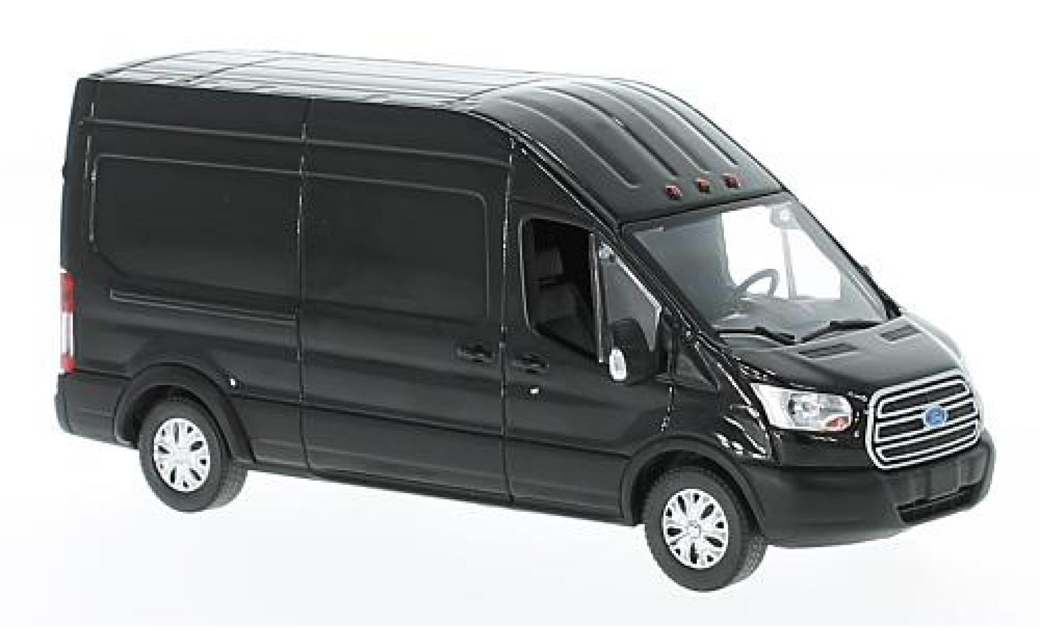Ford Transit 1/43 Greenlight High Roof zwart 2017 modelauto
