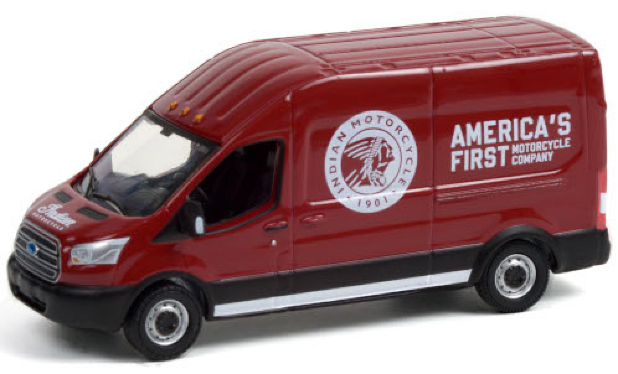 Ford Transit 1/64 Greenlight LWB HD Indian Motorcycle 2015 Sales & Service modelauto