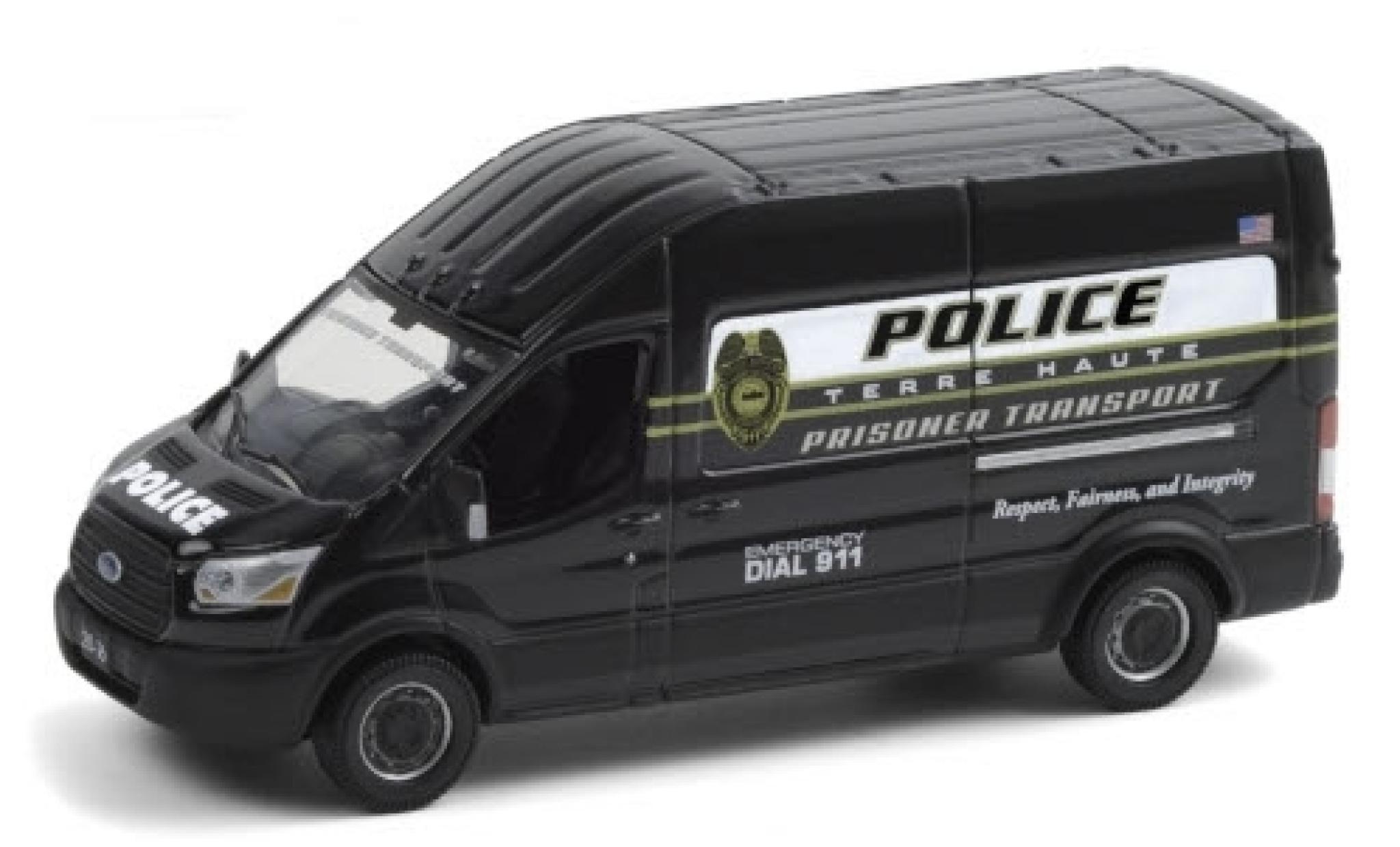 Ford Transit 1/64 Greenlight LWB HD Terre Haute Politie Department 2020 Prisoner Transport modelauto