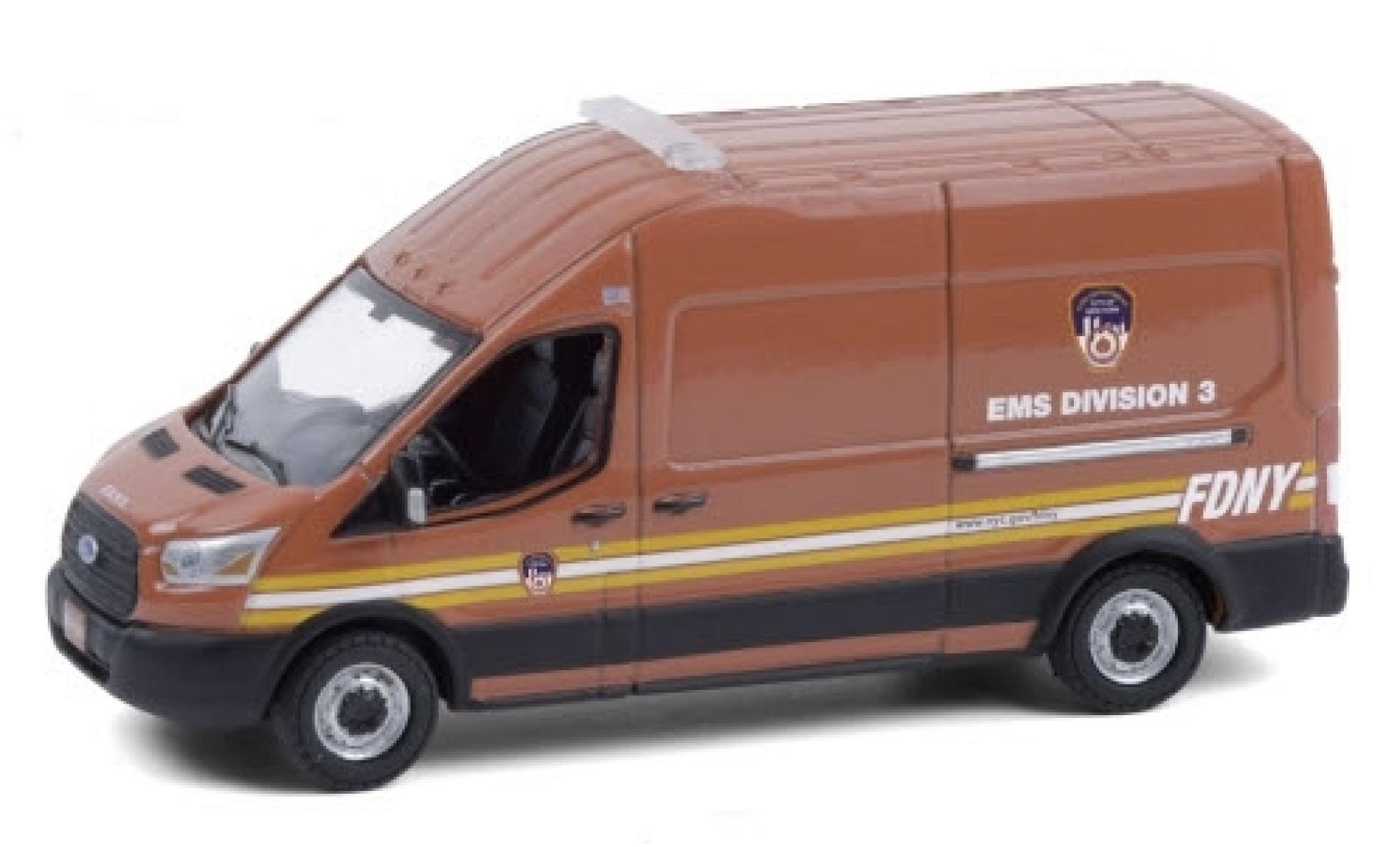 Ford Transit 1/64 Greenlight LWB High Roof F.D.N.Y. - EMS Division 3 2019 modelauto