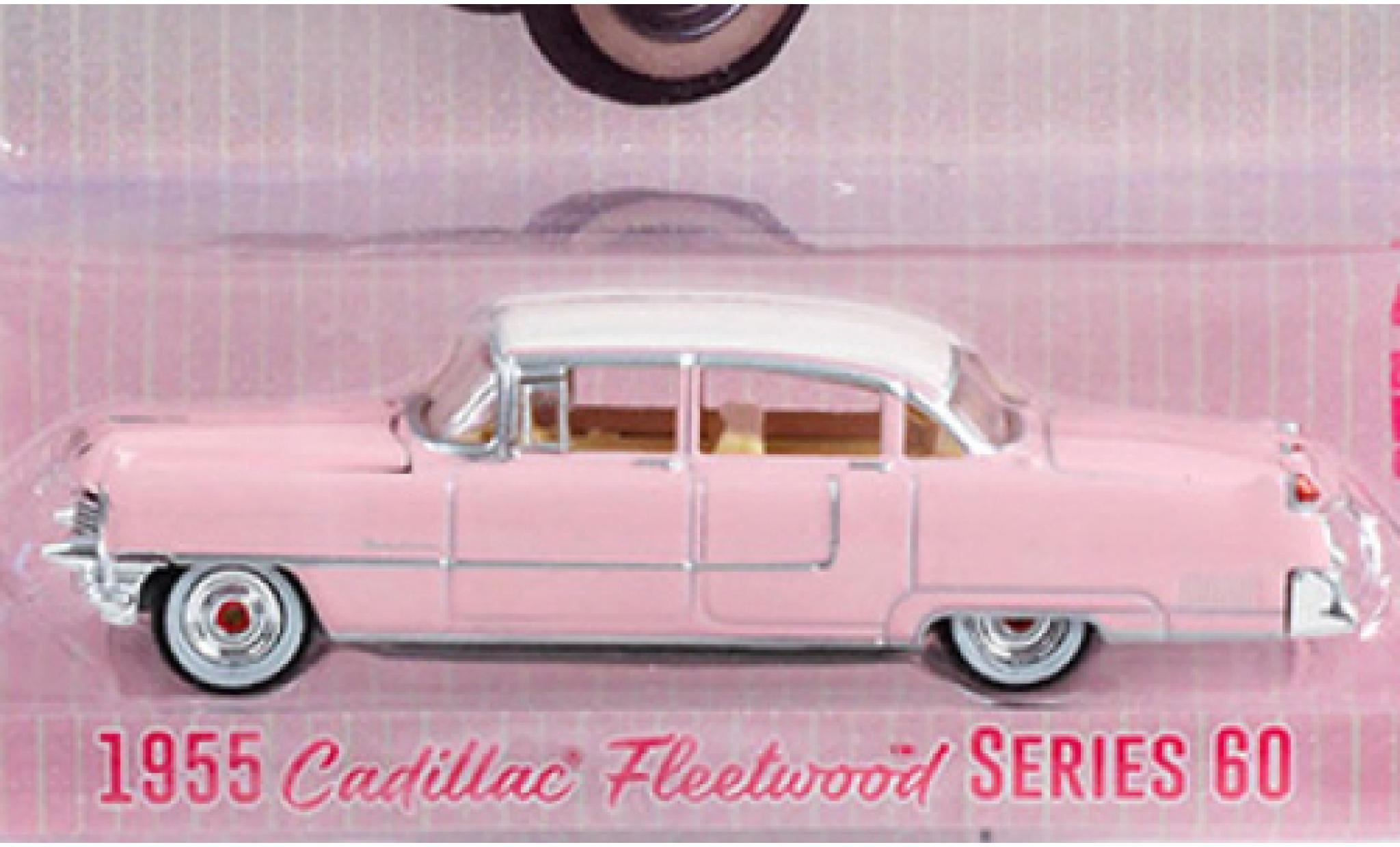 Cadillac Fleetwood 1/64 Greenlight Series 60 roze 1955 modelauto