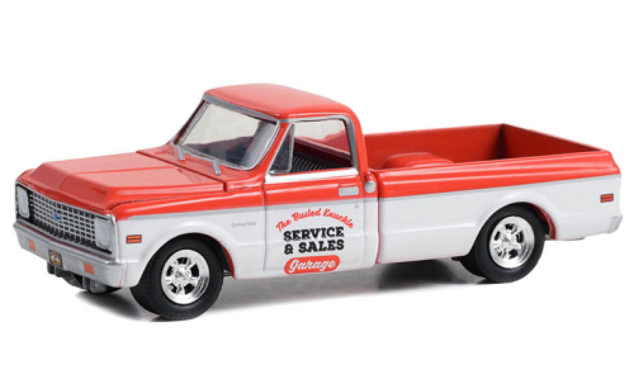 Chevrolet C-10 1/64 Greenlight rood/wit 1972 modelauto