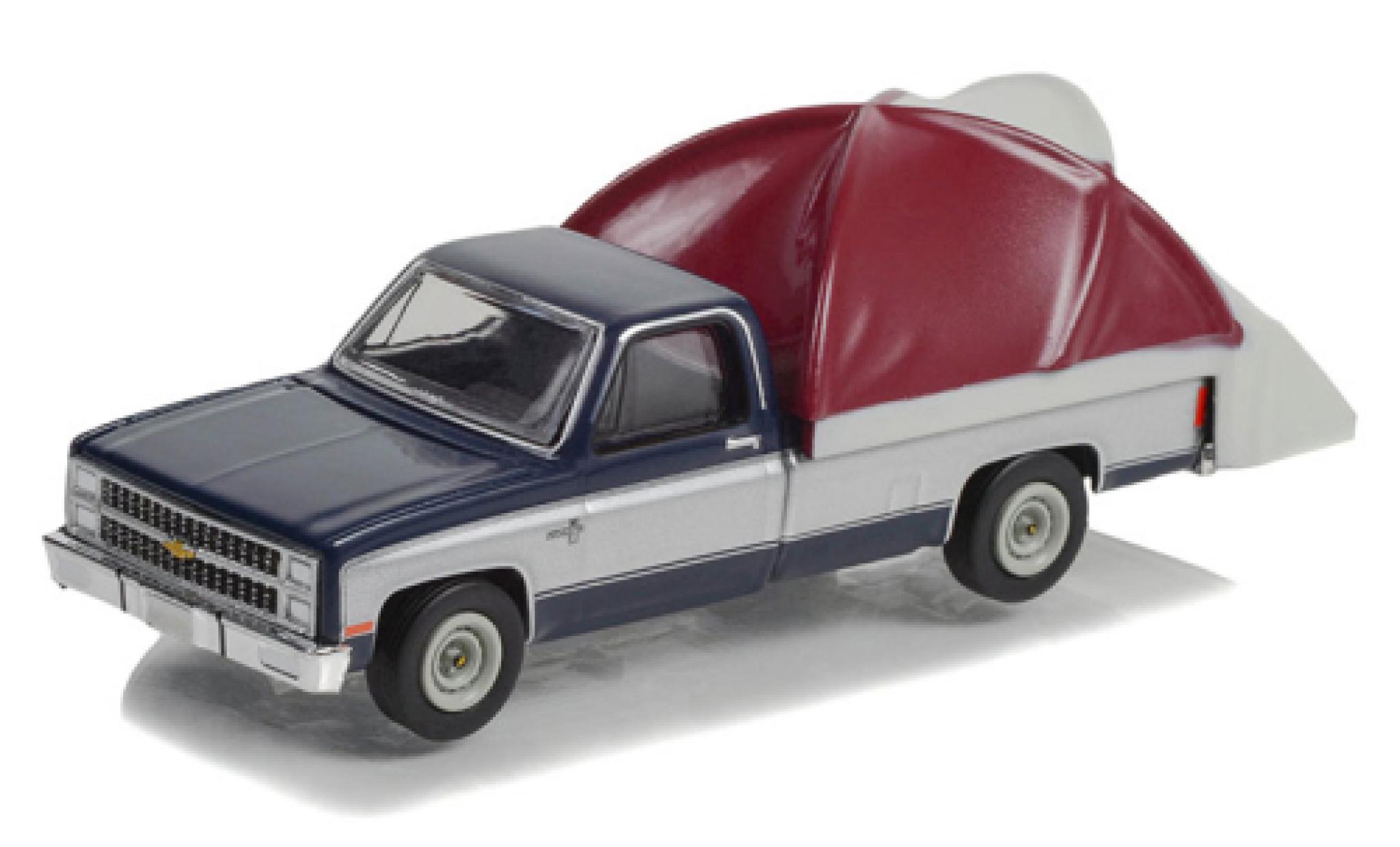 Chevrolet C-10 1/64 Greenlight Silverado blauw fonc&eacute;/d 1982 modelauto
