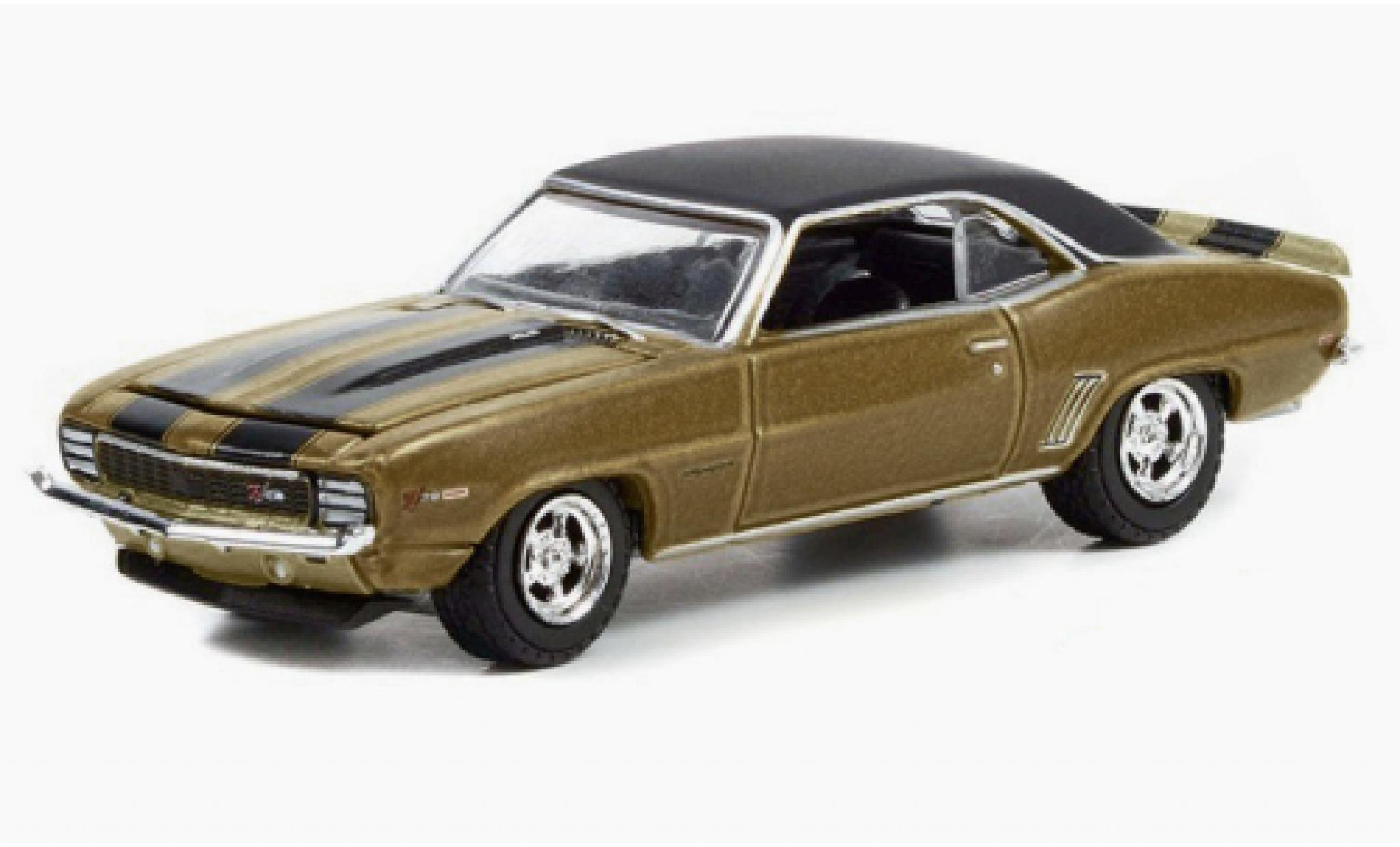 Chevrolet Camaro 1/64 Greenlight metallic beige/zwart Pawn Stars 1969 modelauto