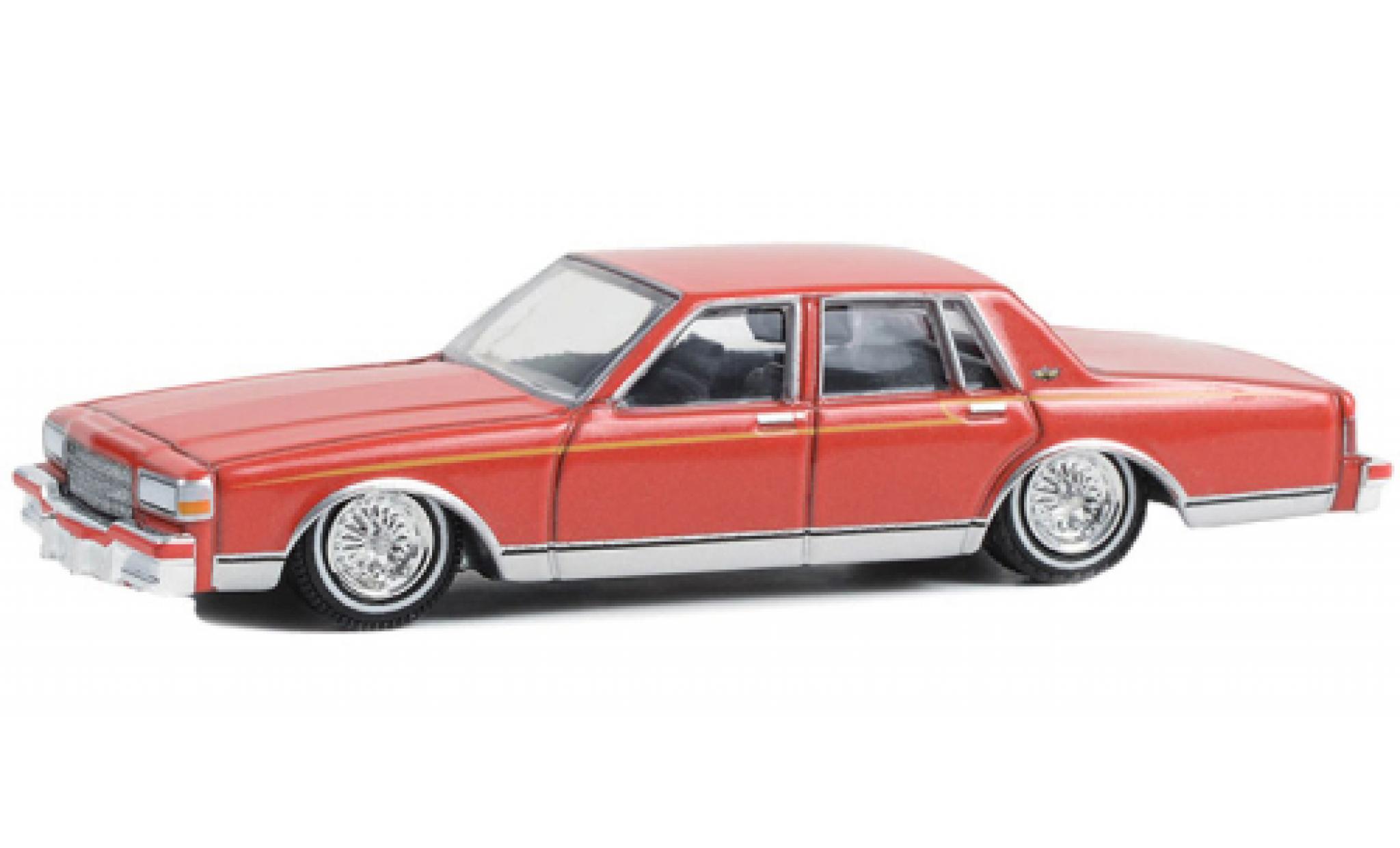 Chevrolet Caprice Classic 1/64 Greenlight rood 1989 modelauto