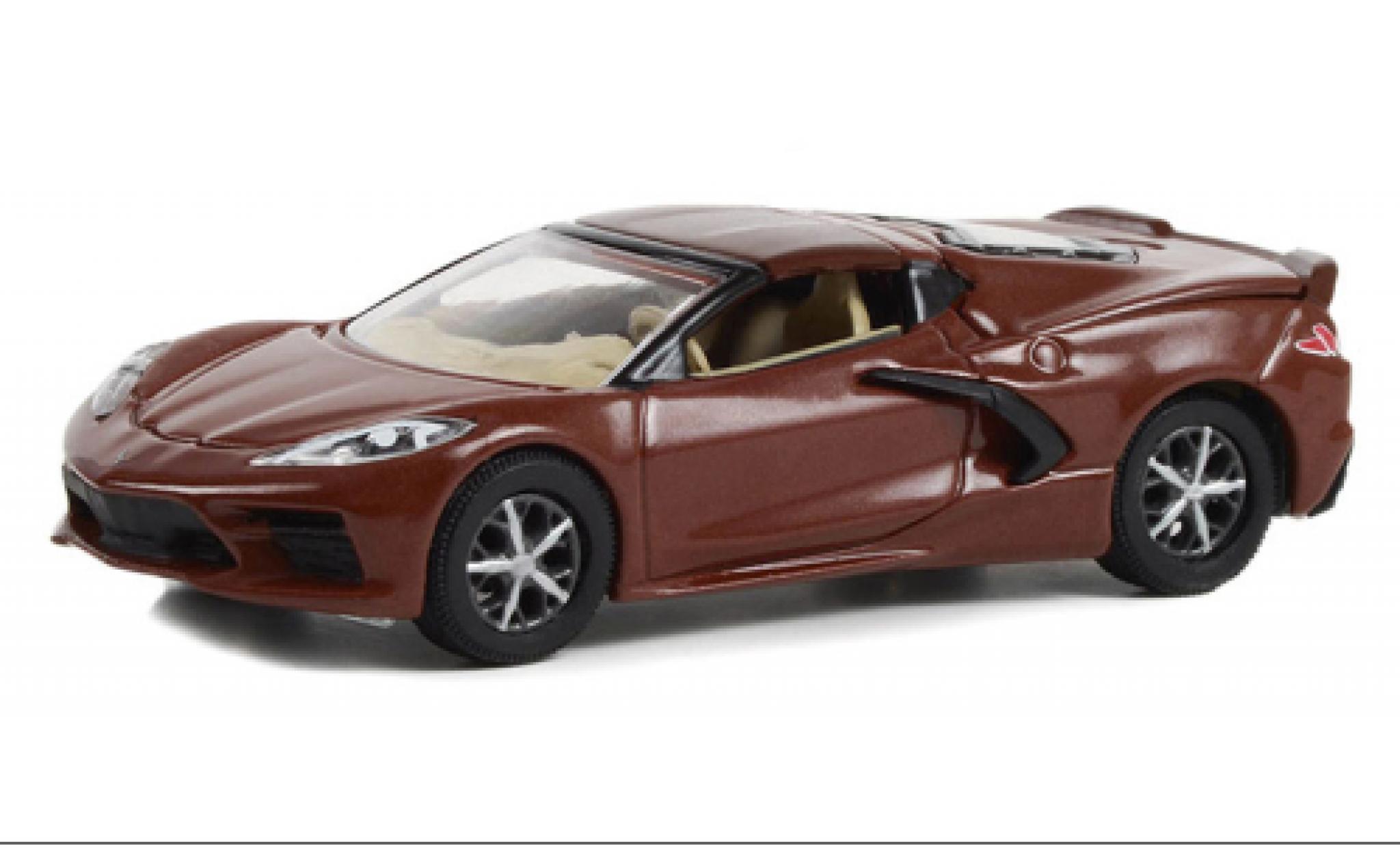 Chevrolet Corvette 1/64 Greenlight (C8) Stingray bruin 2022 modelauto