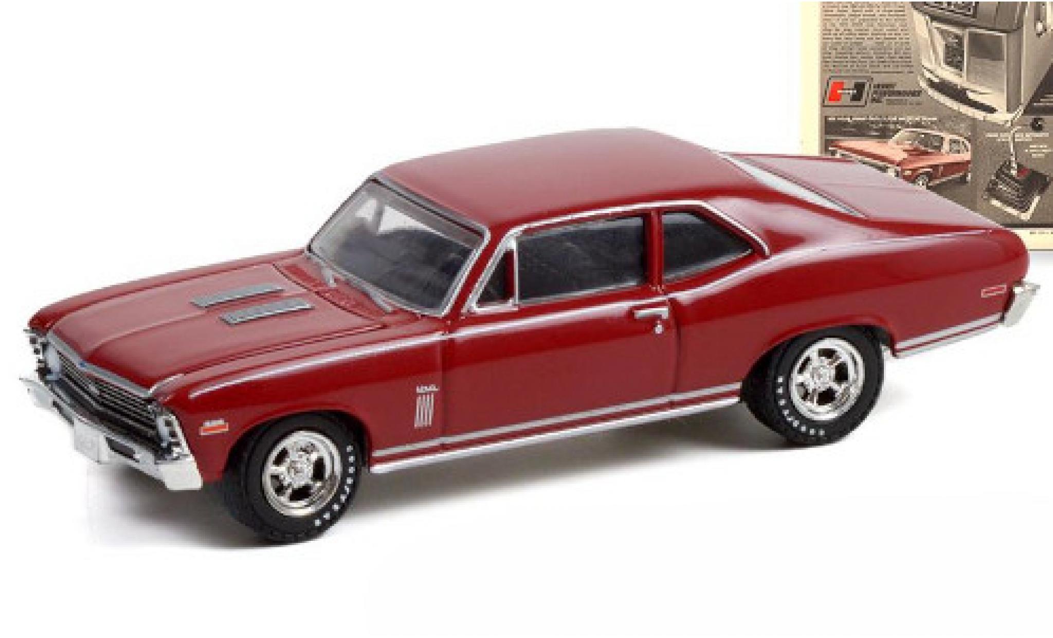 Chevrolet Nova 1/64 Greenlight rood 1970 modelauto