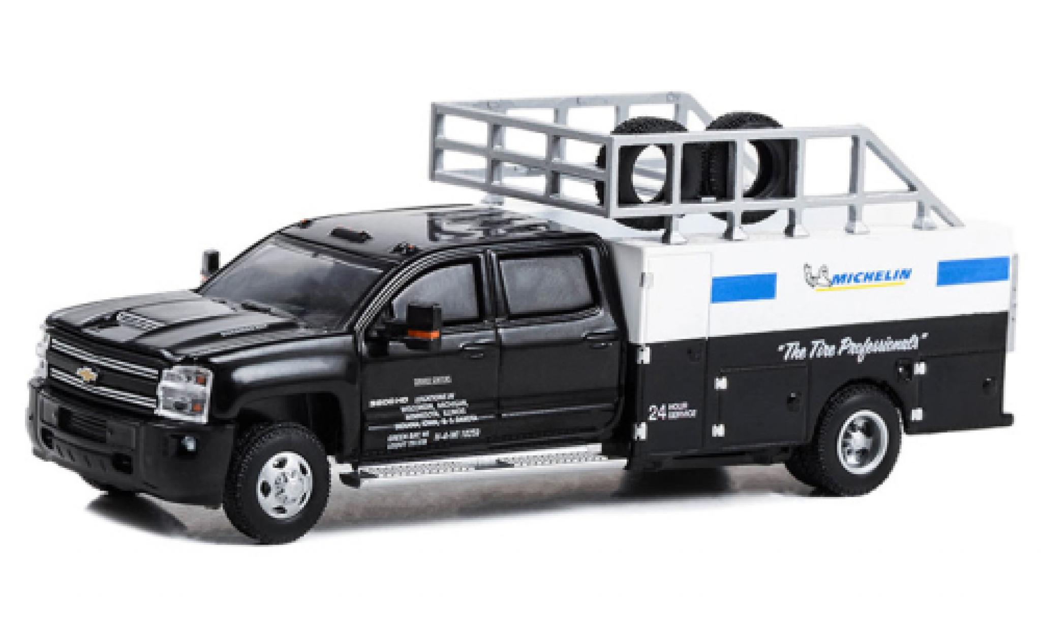 Chevrolet Silverado 1/64 Greenlight Dually Tire Service Truck Michelin 2018 modelauto