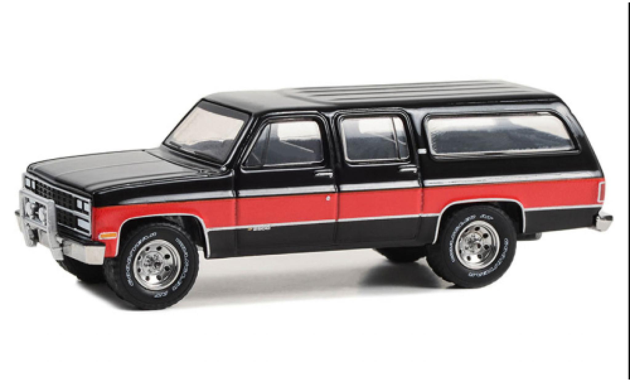 Chevrolet Suburban 1/64 Greenlight zwart/rood 1990 modelauto