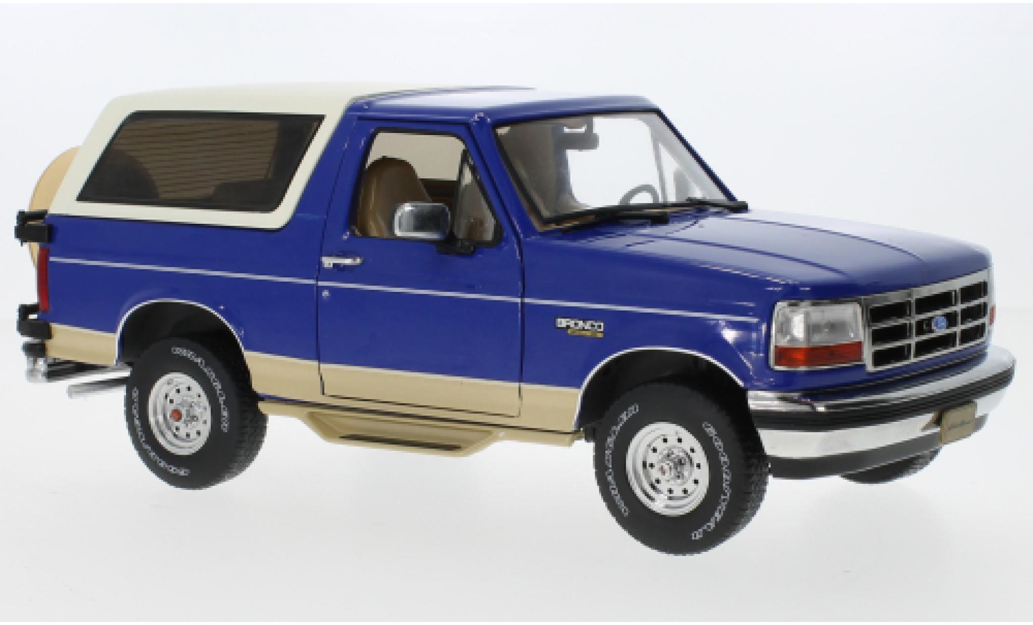 Ford Bronco 1/18 Greenlight Eddie fermier Edition blauw/beige 1996 modelauto