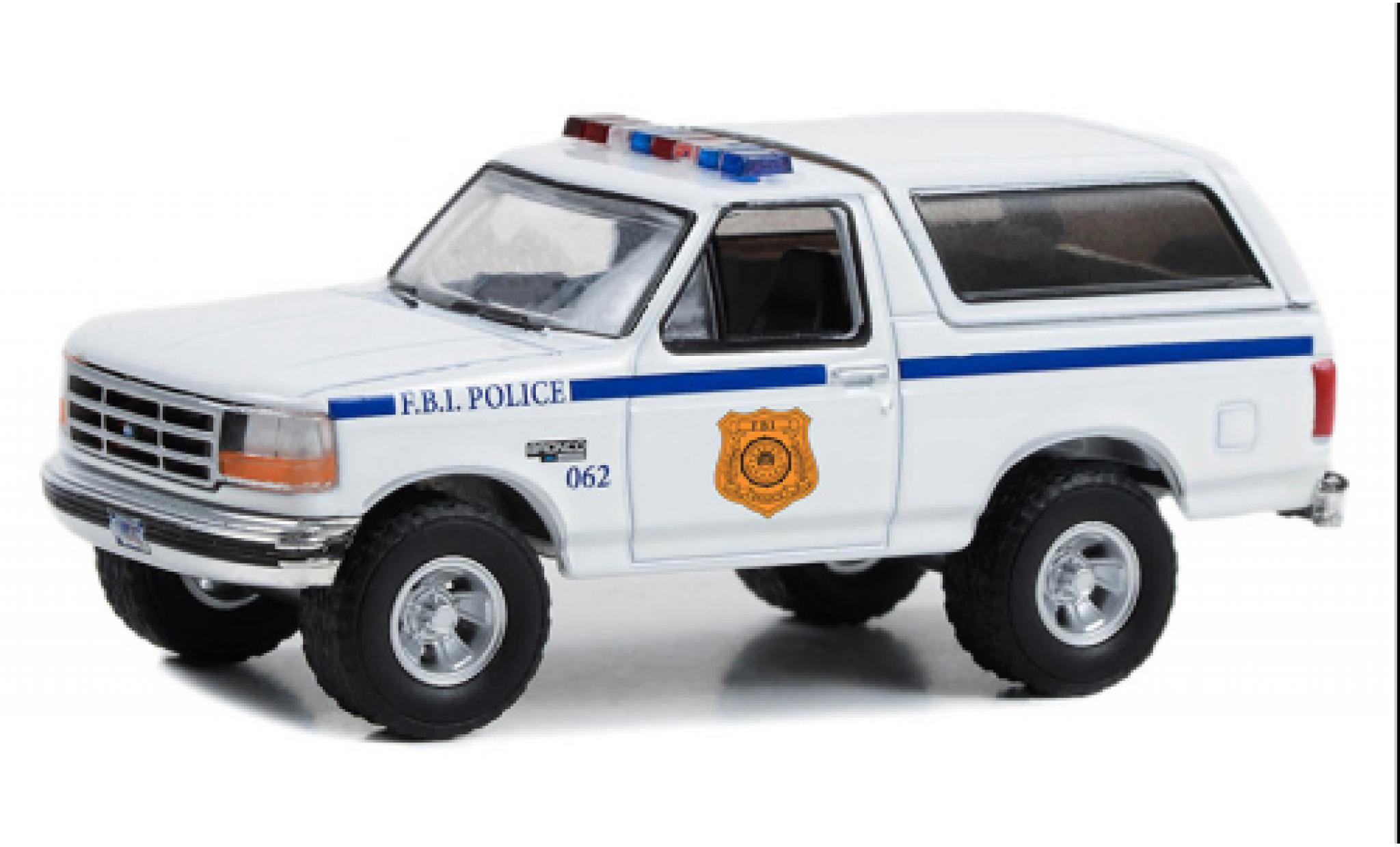 Ford Bronco 1/64 Greenlight XL FBI Politie 1996 modelauto