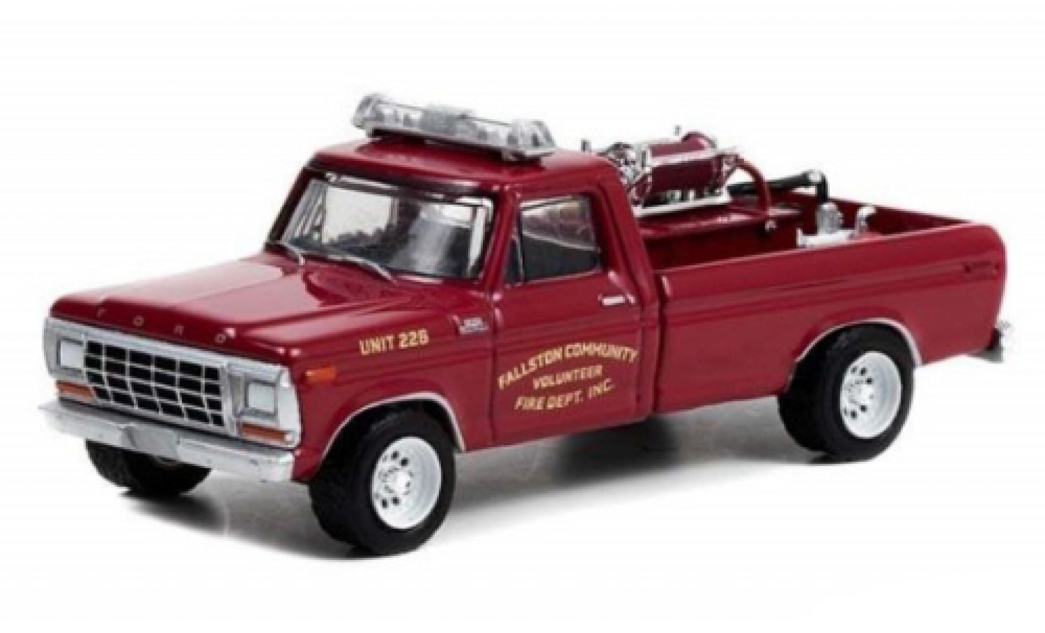Ford F-250 1/64 Greenlight Brush Truck Fallston Community Volunteer Fire Department 1978 modelauto