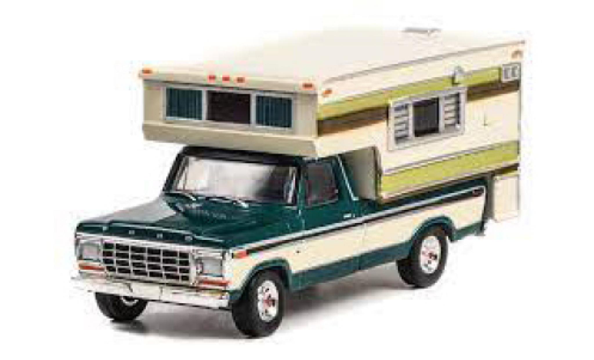 Ford F-250 1/64 Greenlight groen/grijs 1978 modelauto