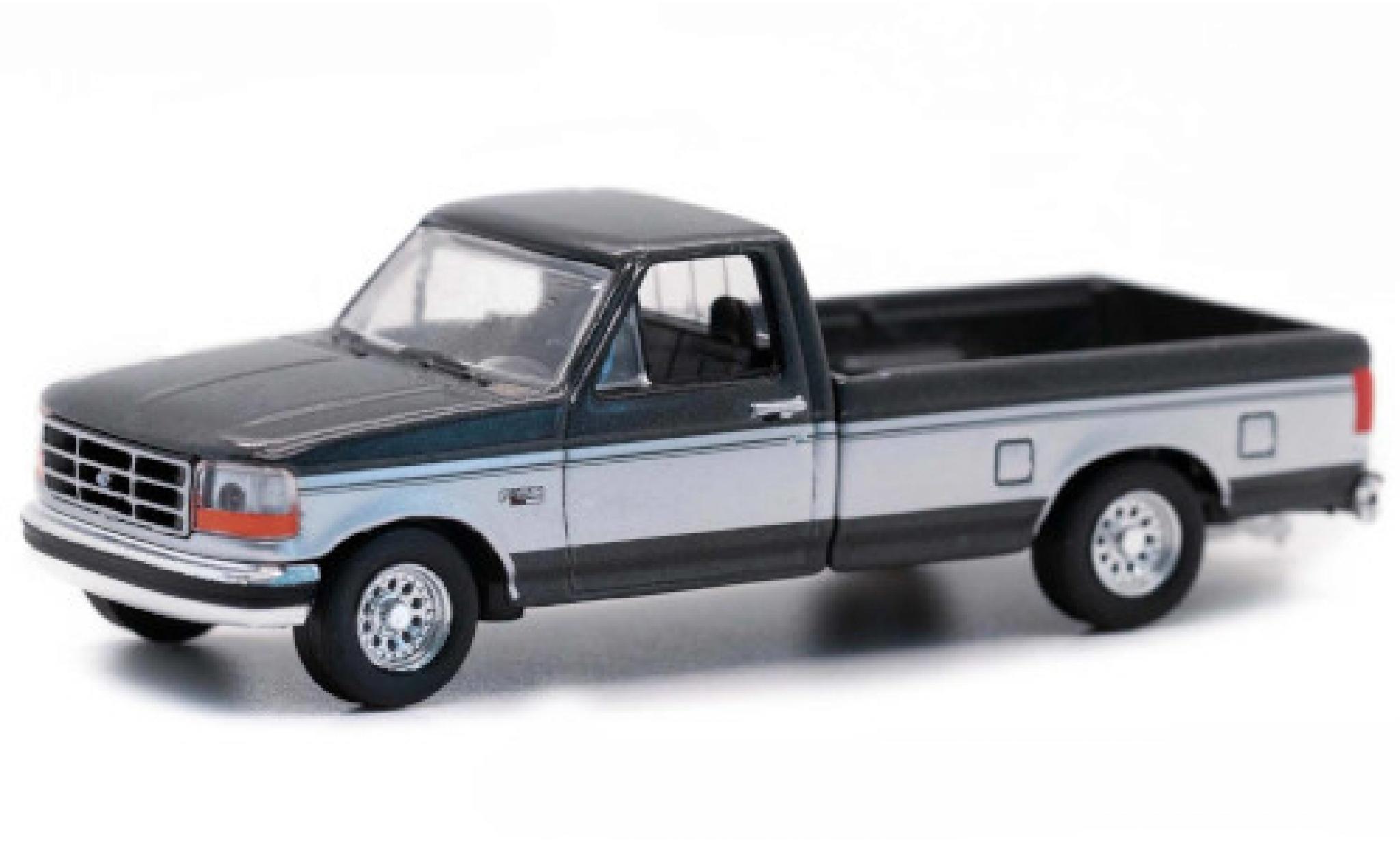 Ford F-250 1/64 Greenlight metallic grijs/grijs 1992 modelauto