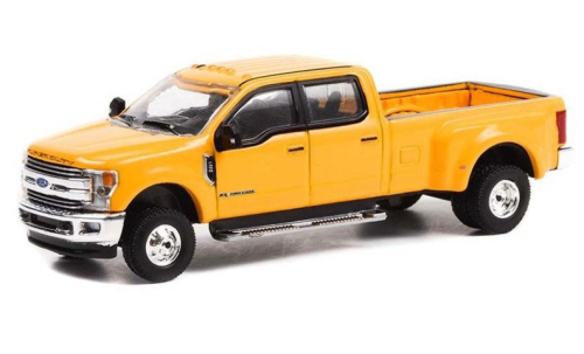 Ford F-350 1/64 Greenlight Dually geel 2018 modelauto