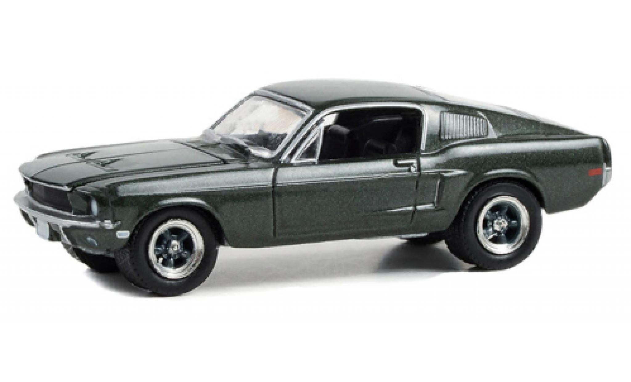 Ford Mustang 1/64 Greenlight GT Fastback metallic groen 1968 modelauto
