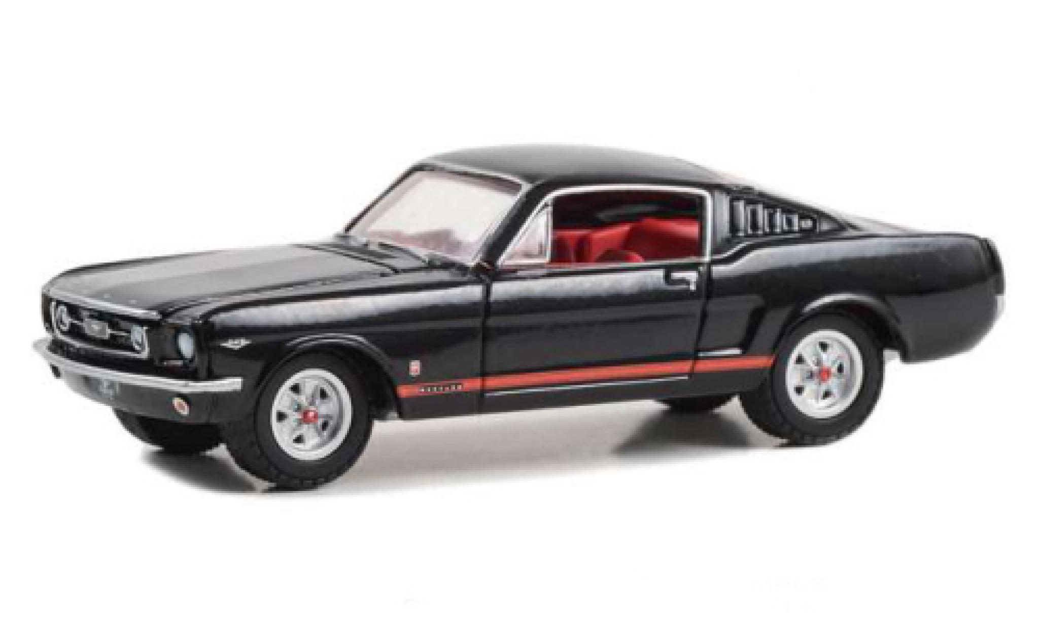 Ford Mustang 1/64 Greenlight GT zwart 1965 modelauto