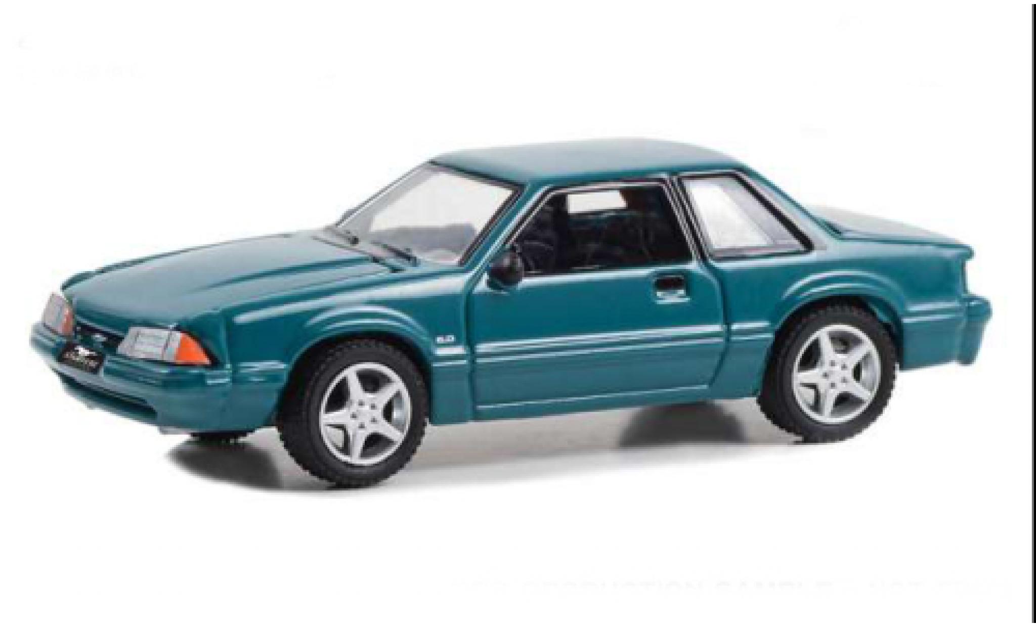 Ford Mustang 1/64 Greenlight LX 5.0 metallic groen 1992 modelauto