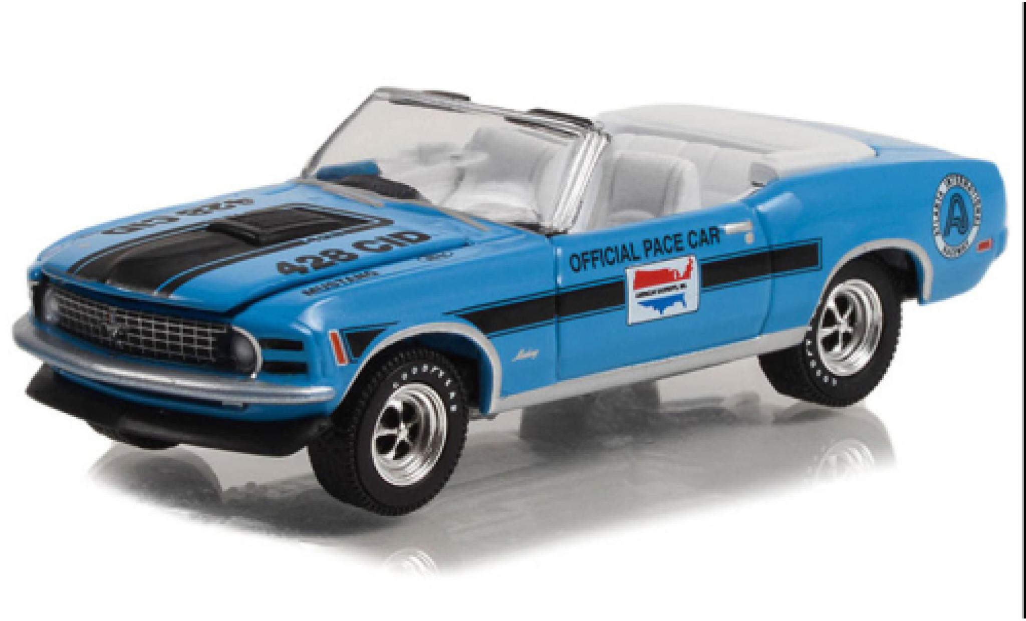 Ford Mustang 1/64 Greenlight Mach 1 Cobra Jet Cabriolet Atlanta International Raceway Pace Car 1970 modelauto