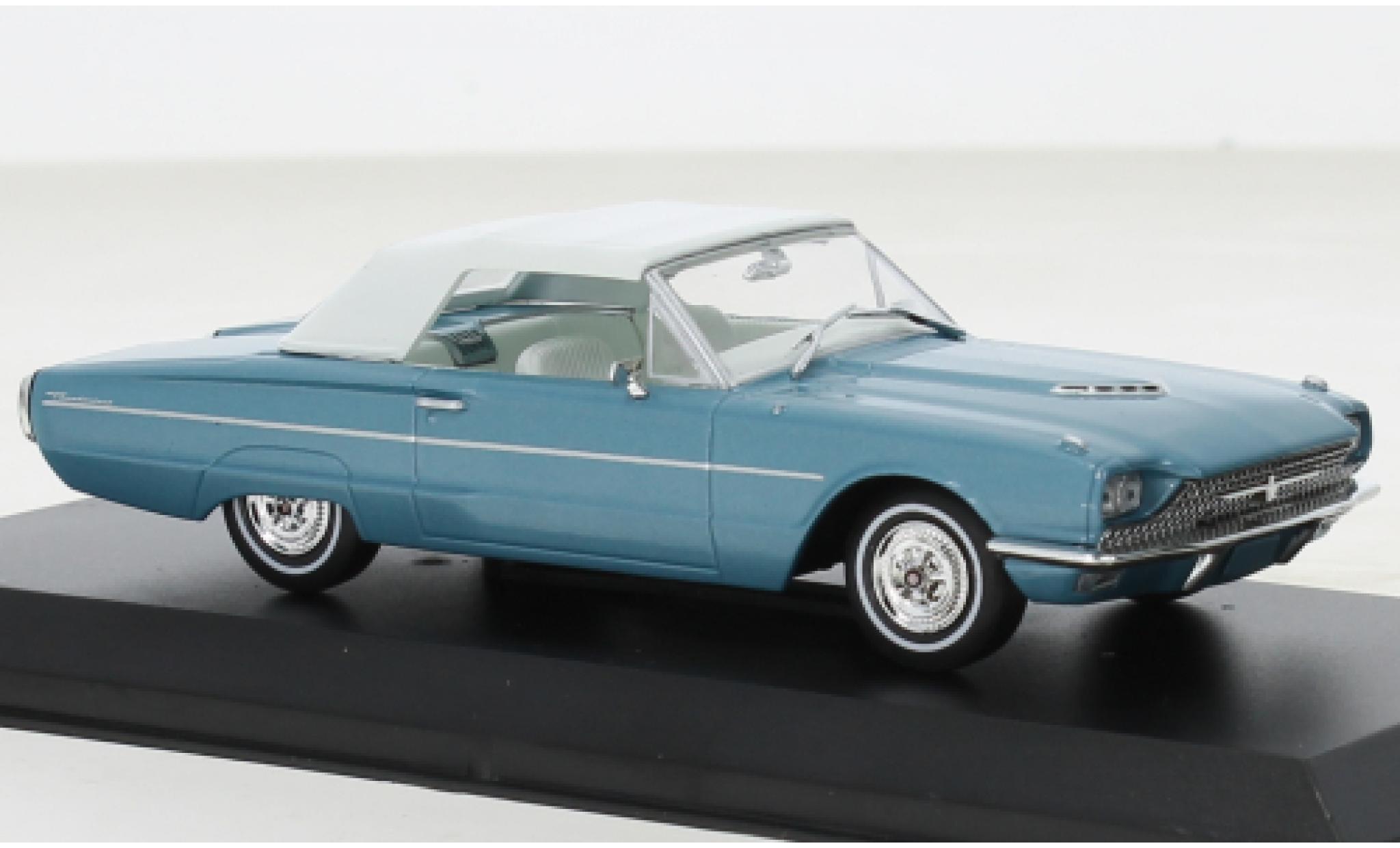 Ford Thunderbird 1/43 Greenlight Cabriolet metallic blauw/wit Thelma & Louise 1966 modelauto