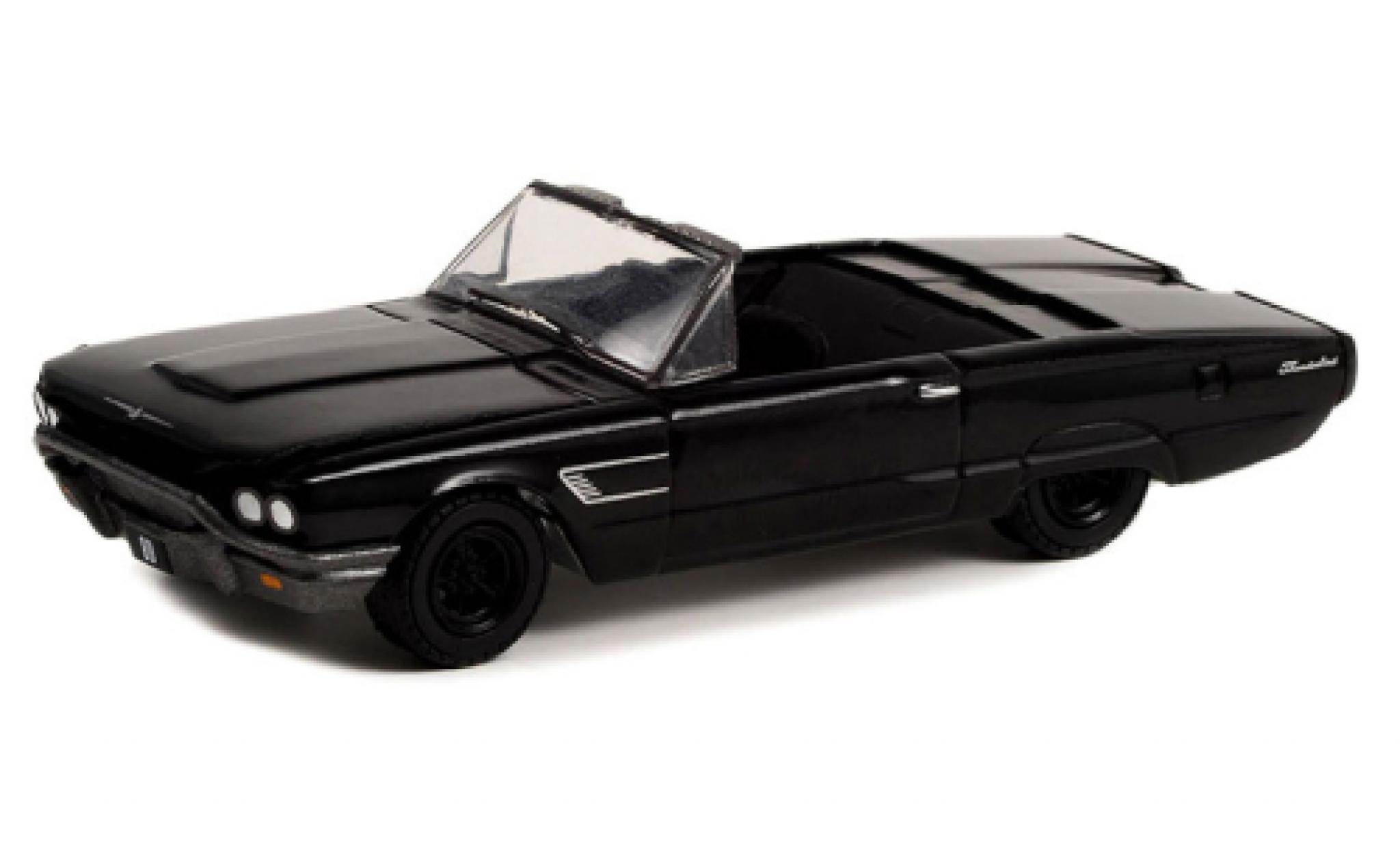 Ford Thunderbird 1/64 Greenlight Cabriolet zwart 1965 modelauto