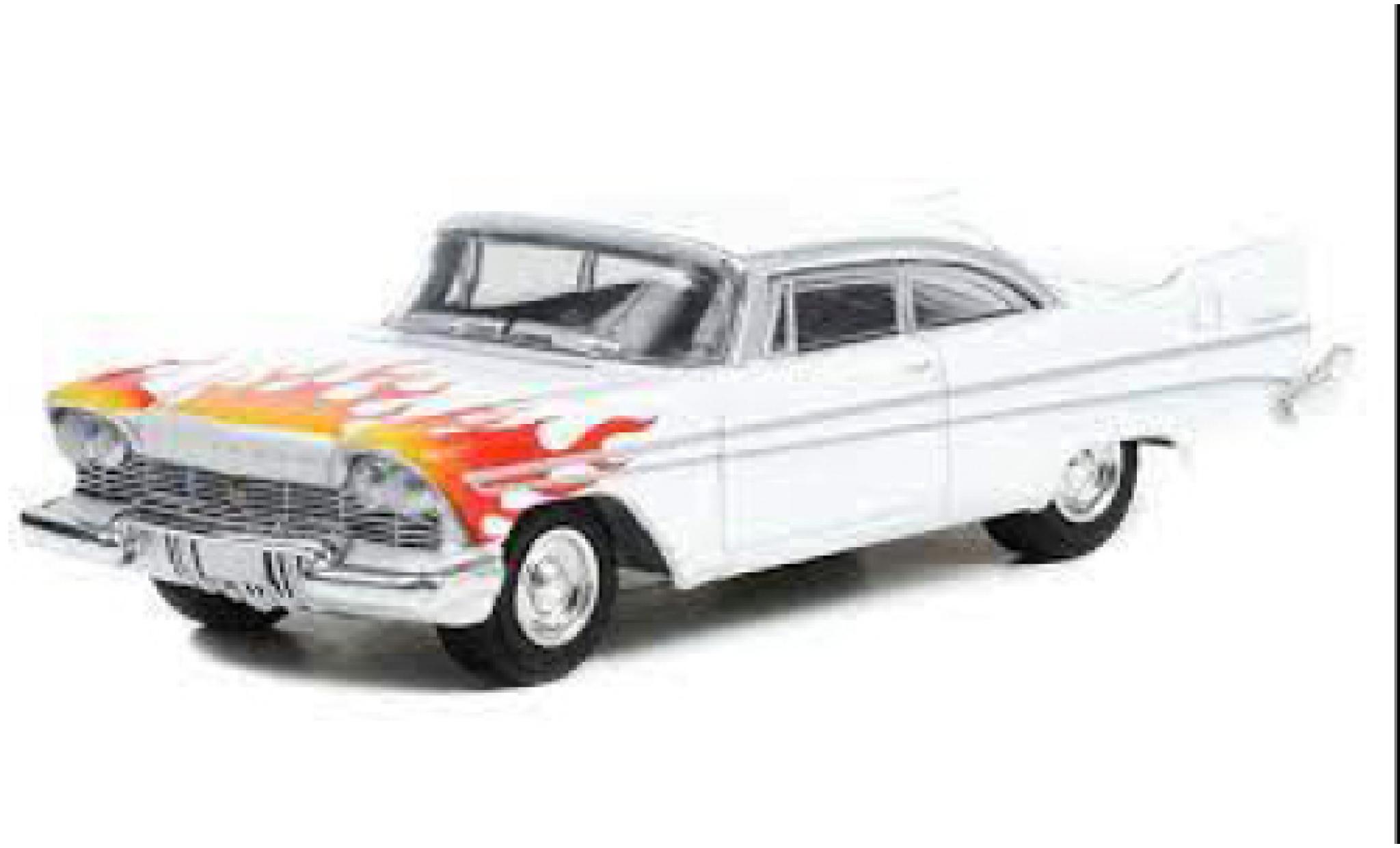 Plymouth Belvedere 1/64 Greenlight wit/Dekor 1957 modelauto