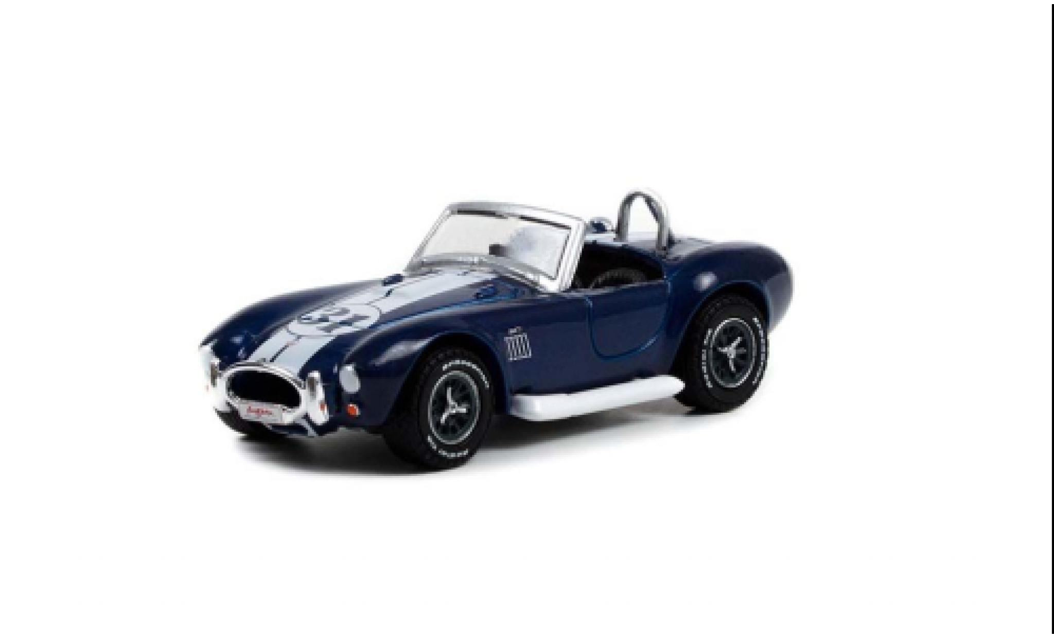 Shelby Cobra 1/64 Greenlight CSX 4000 Roadster metallic blauw/wit 1965 modelauto