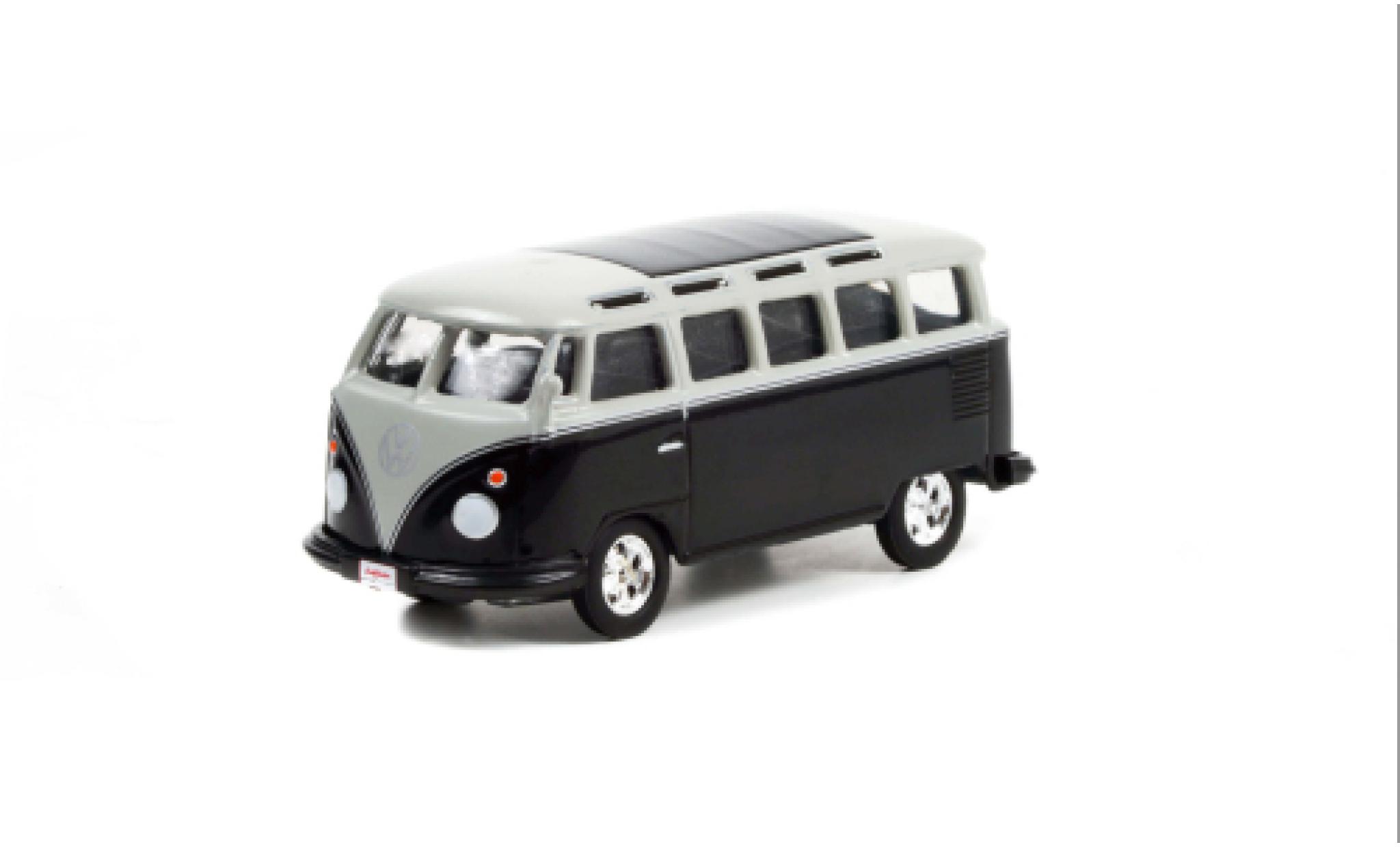 Volkswagen T1 1/64 Greenlight Custom Bus grijs/zwart 1962 modelauto
