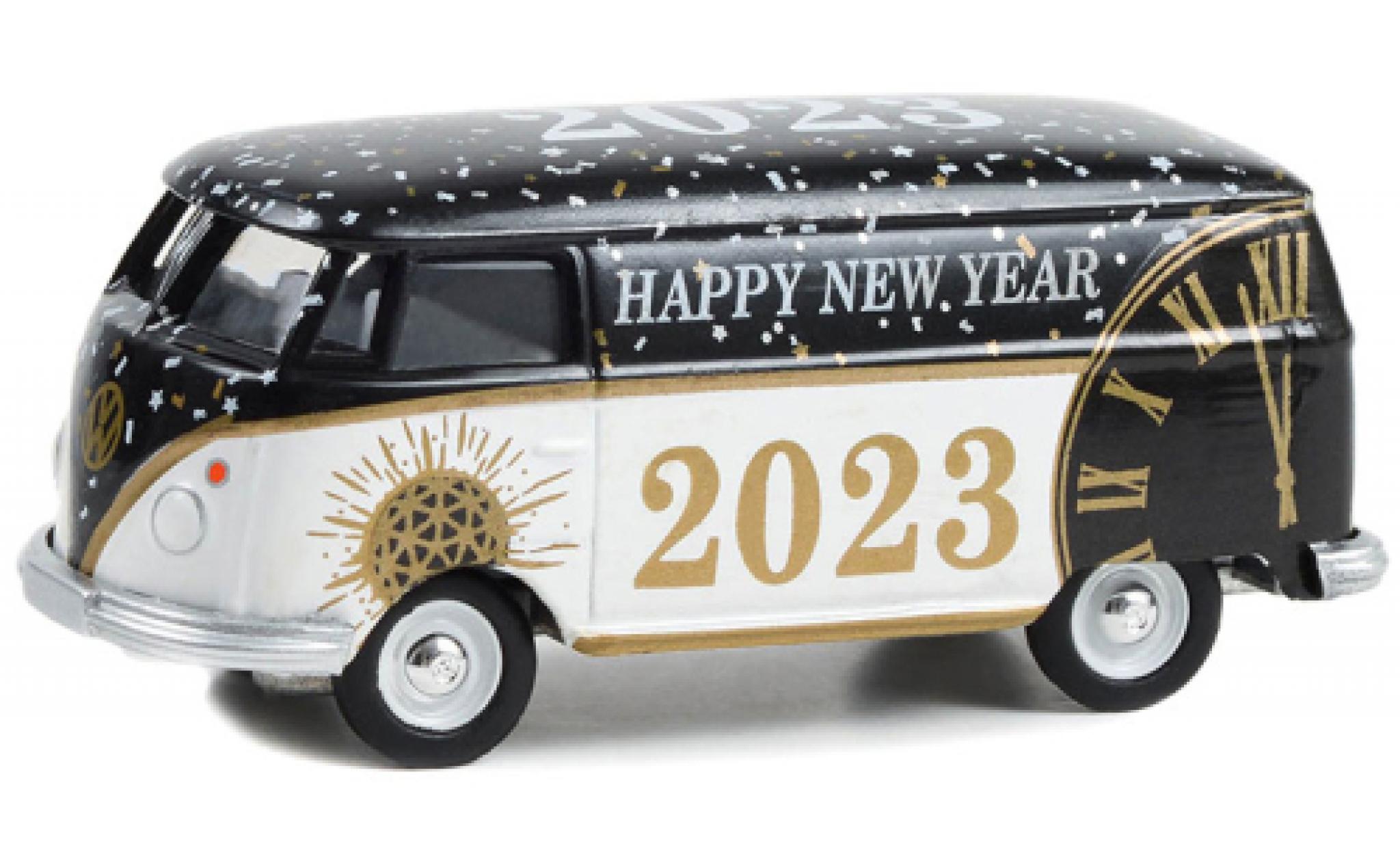 Volkswagen T1 1/64 Greenlight bestelwagen Happy Nouveau Year 2023 modelauto