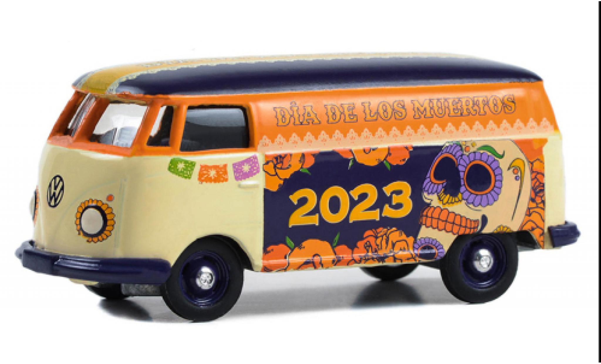 Volkswagen T2 1/64 Greenlight bestelwagen 2023 - Dia De Los Muertos modelauto